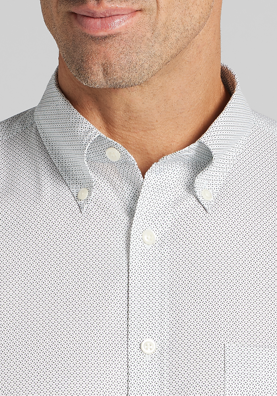 Traveler&reg; Collection Tailored Fit Micro Geo Button Up Shirt
