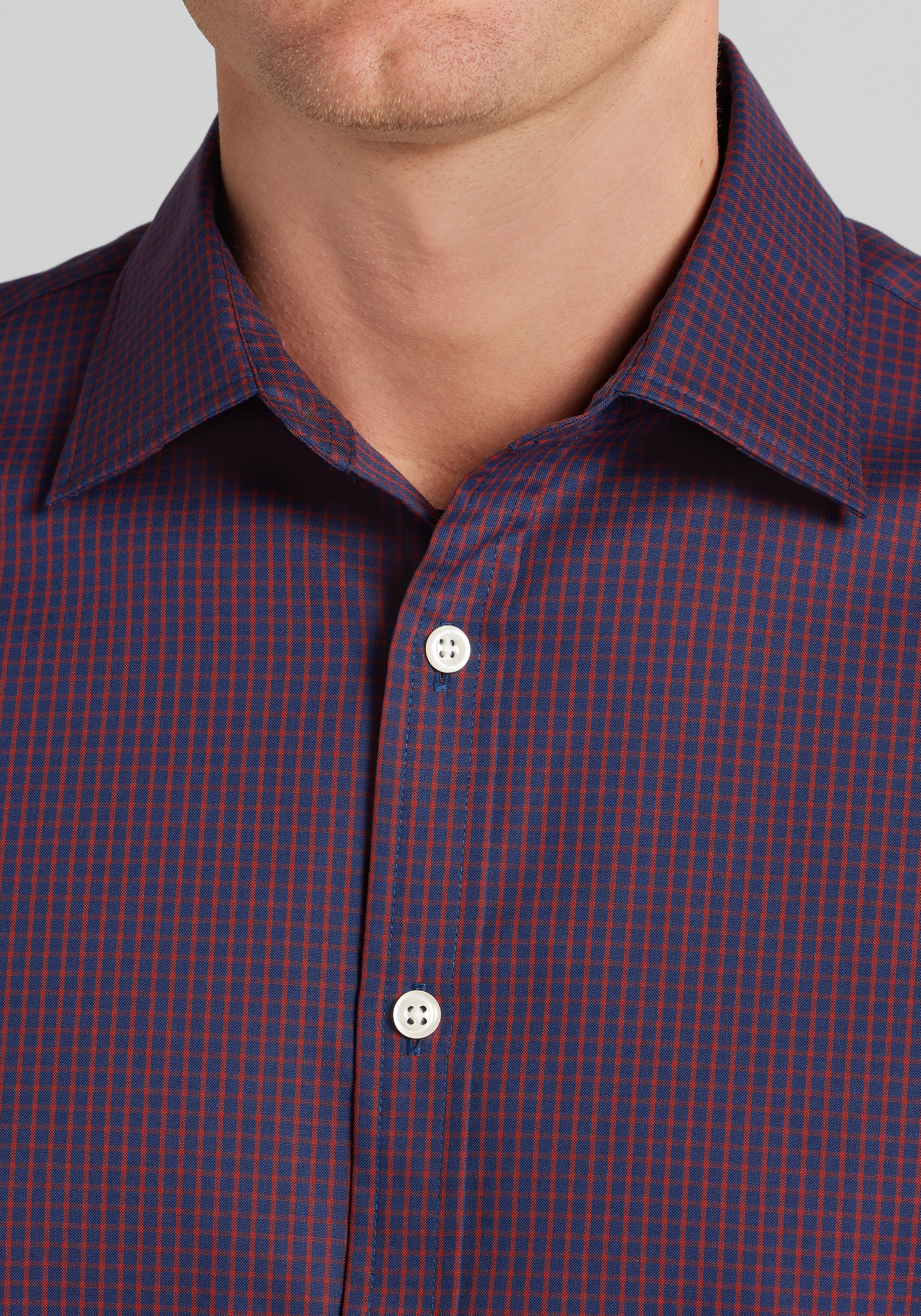Traveler® Traditional Fit Non-Iron Grid Check Button Up Shirt