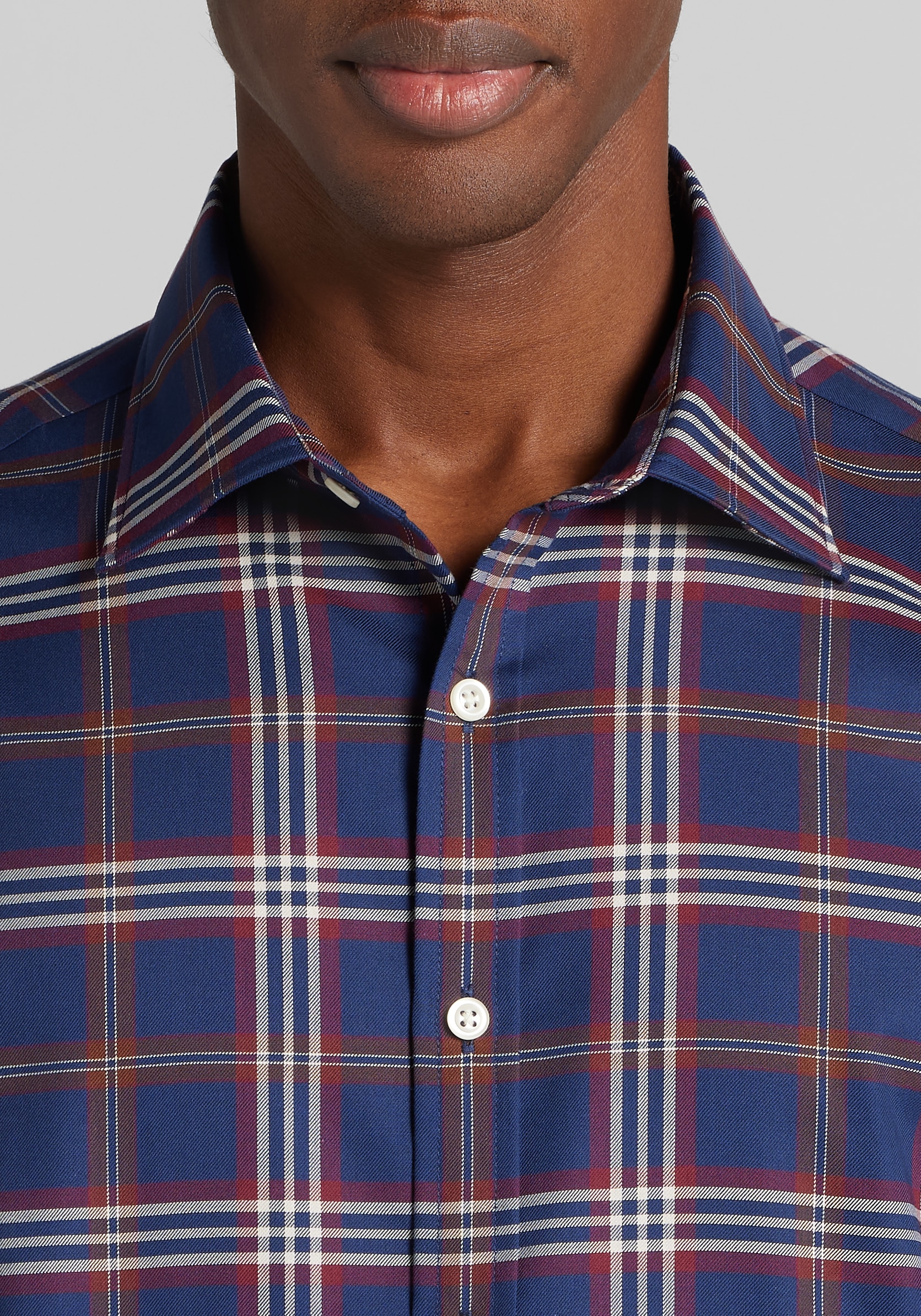 Traveler® Collection Traditional Fit Large Plaid Button Up Shirt