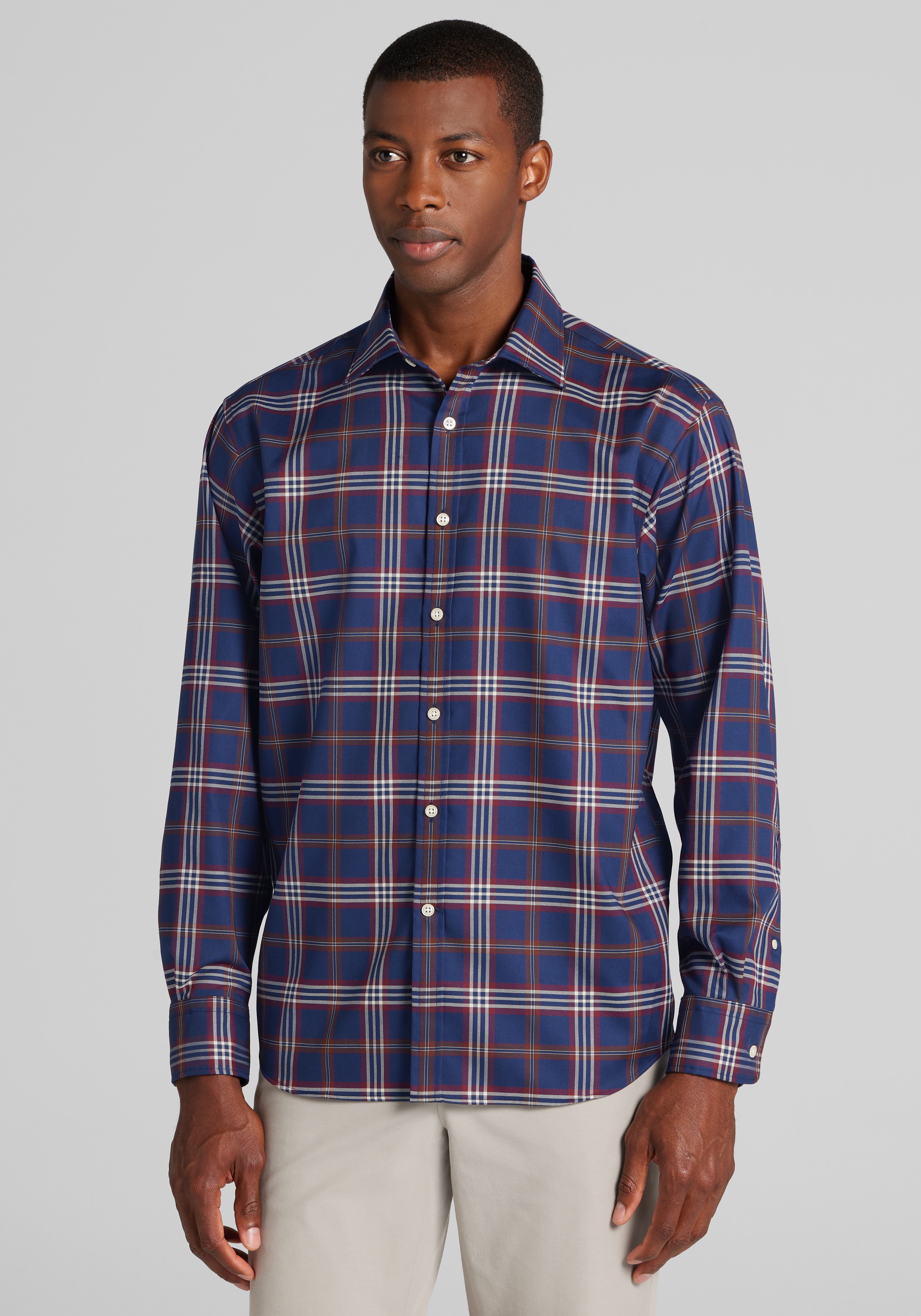 Men's Sale & Clearance, Traveler® Collection Traditional Fit Large Plaid Button Up Shirt - Jos A Bank