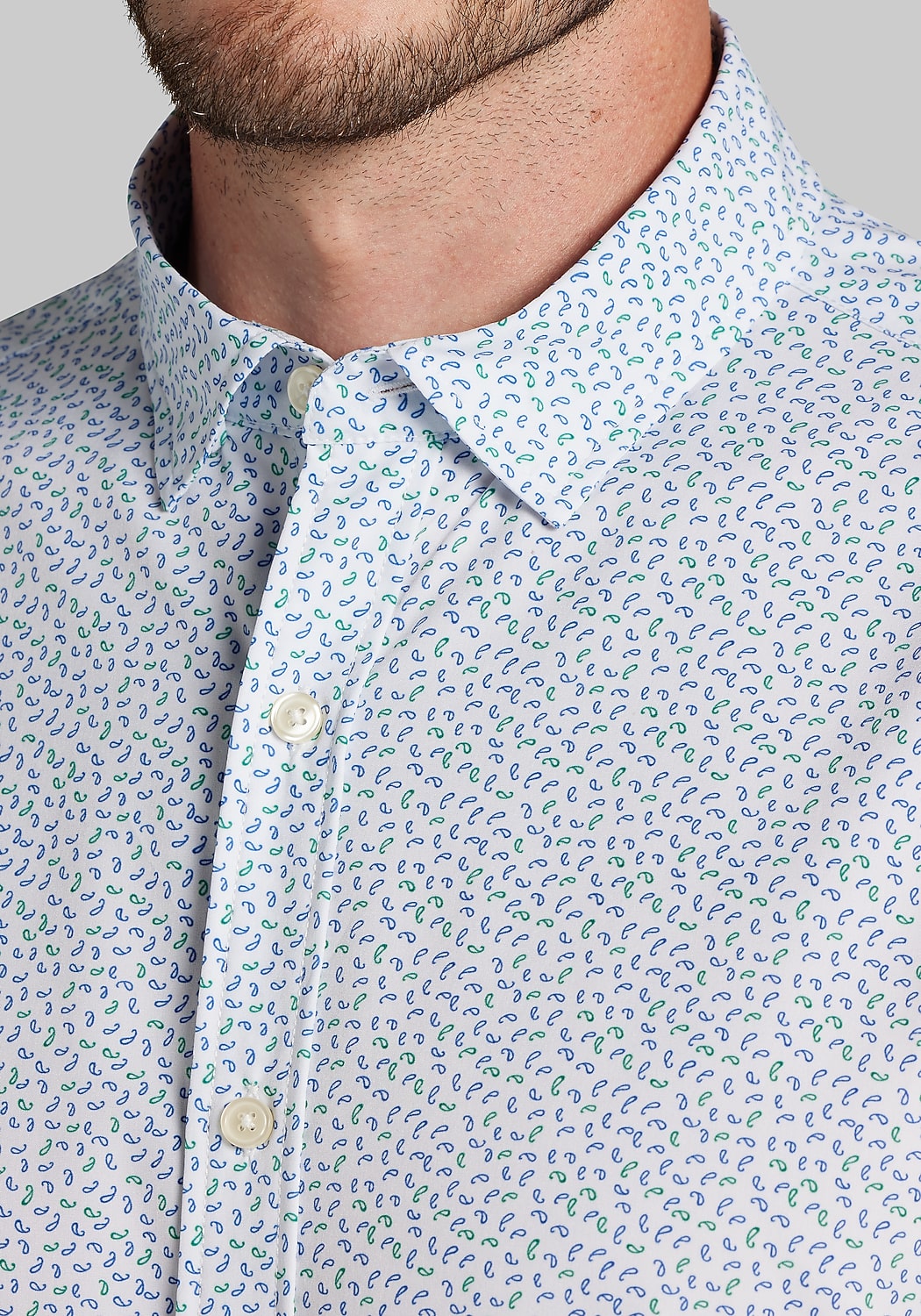 Traveler&reg; COOL<i>MOTION</i> Tailored Fit Paisley Button Up Shirt