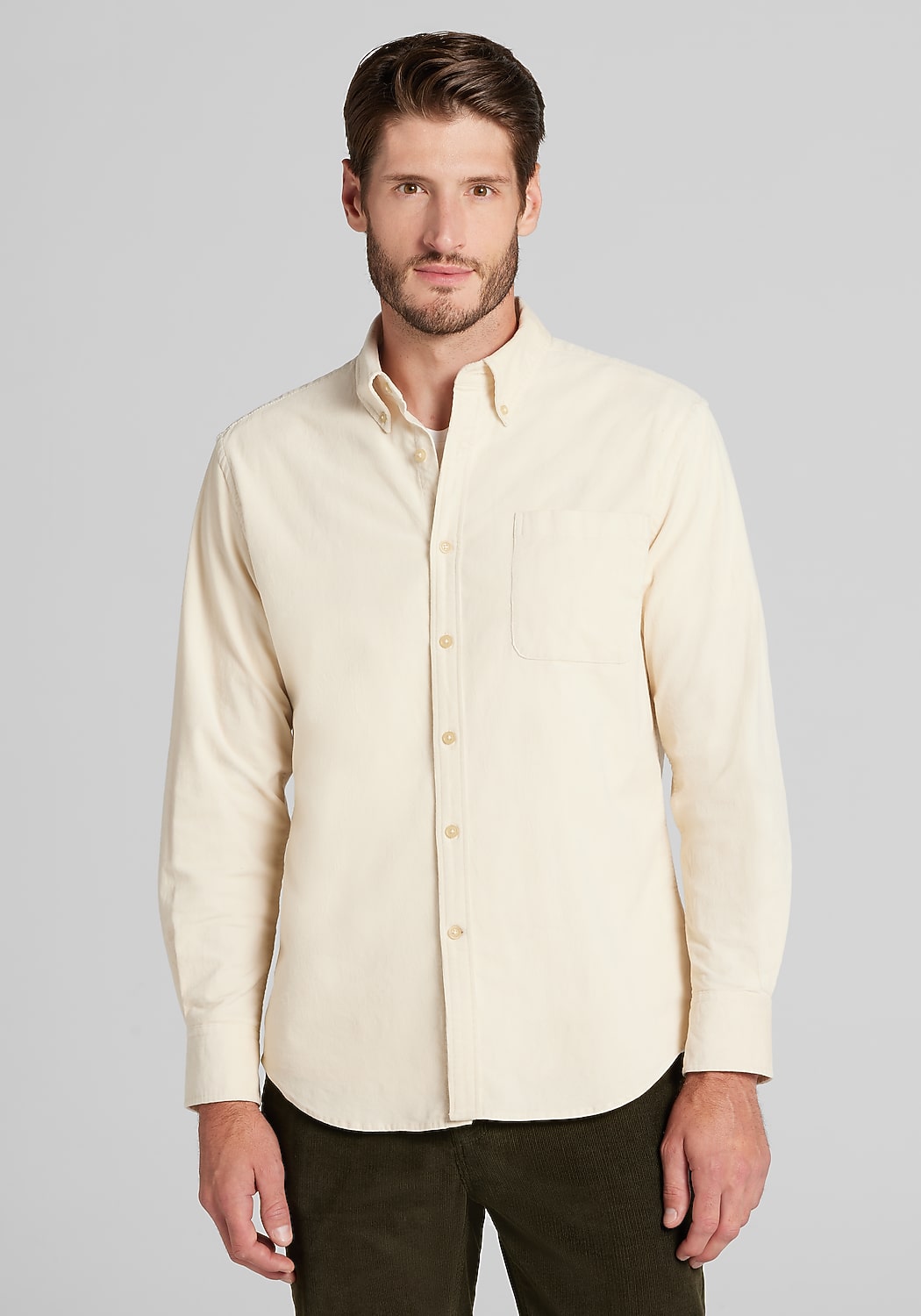 Jos. A. Bank Tailored Fit Corduroy Button Up Shirt