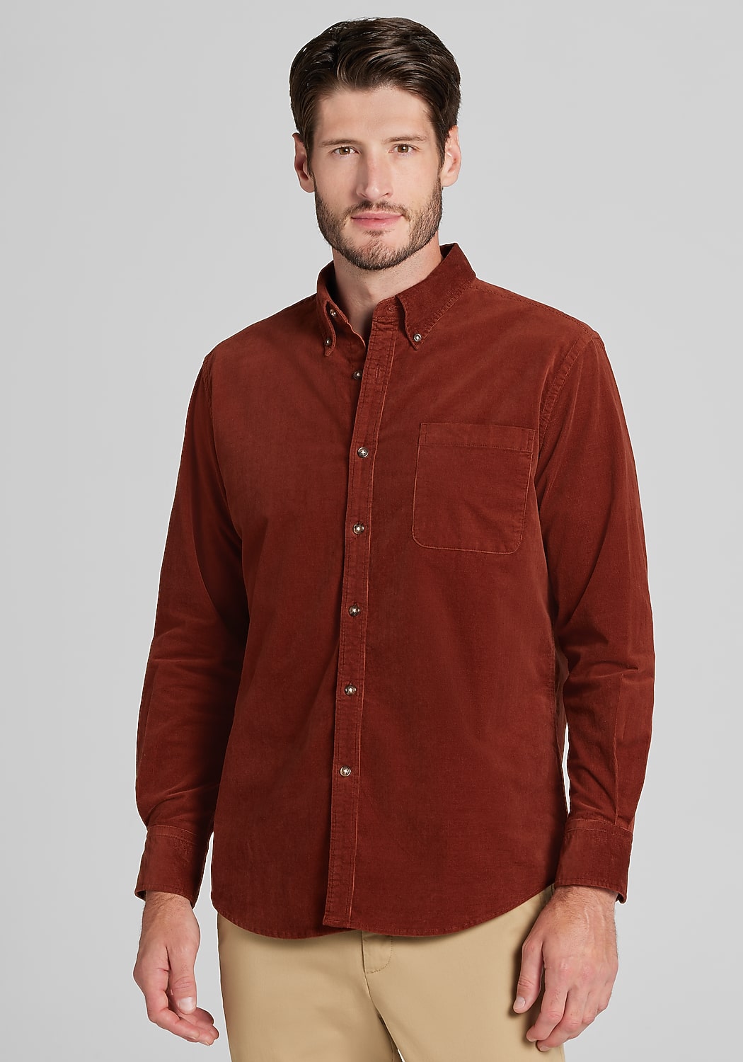 Jos. A. Bank Tailored Fit Corduroy Button Up Shirt - Big & Tall