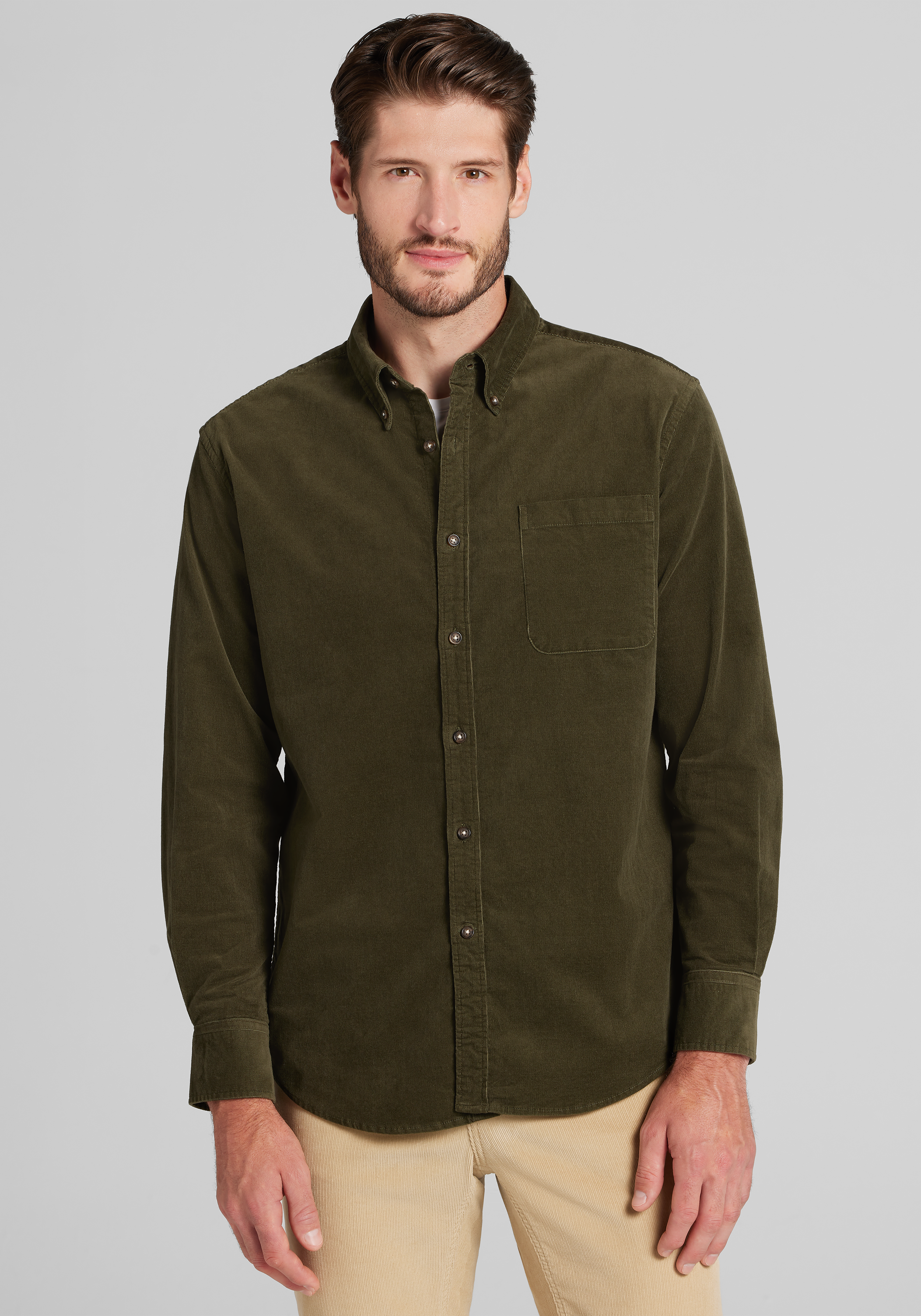 Jos. A. Bank Tailored Fit Corduroy Button Up Shirt