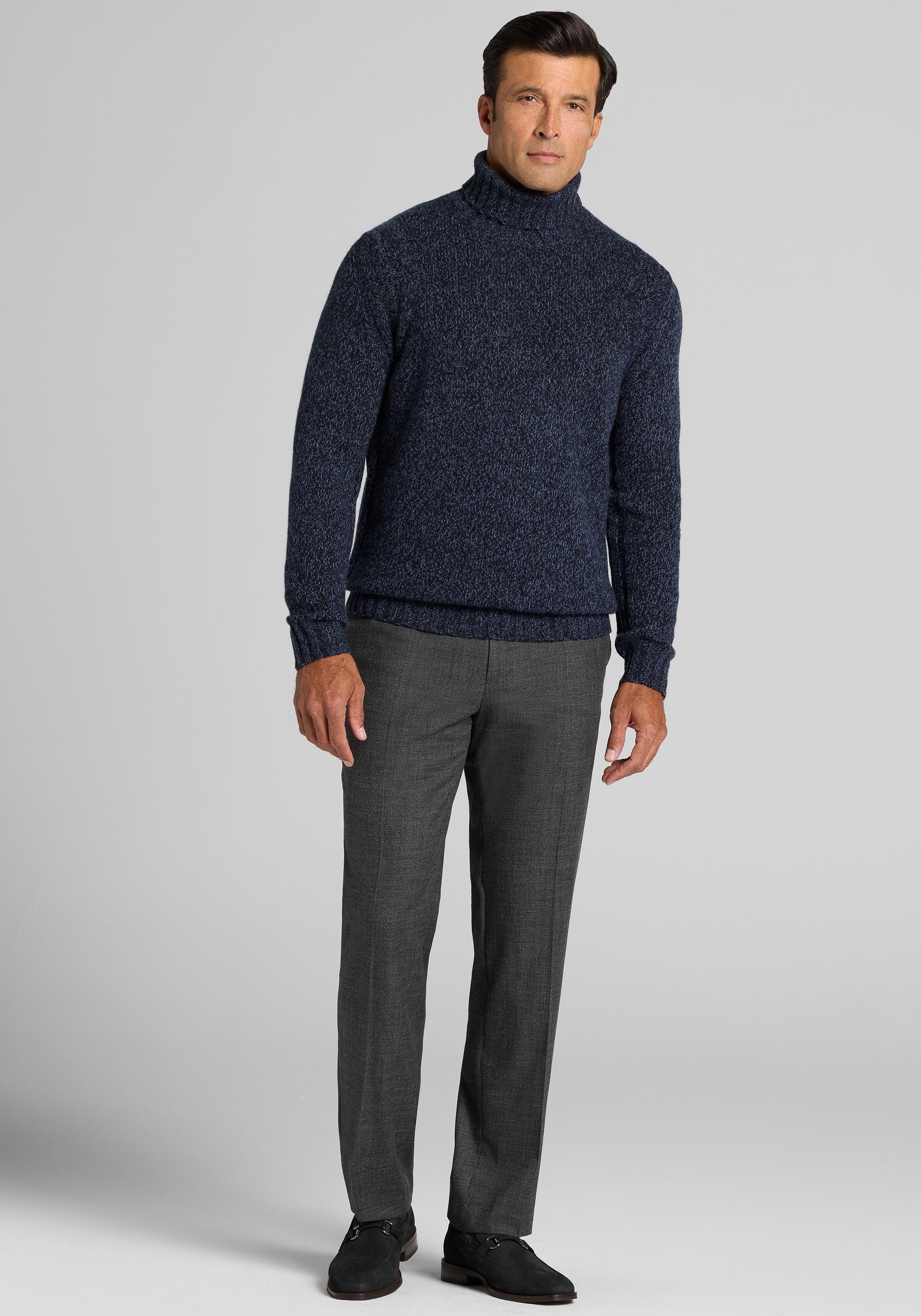 Jos. A. Bank Tailored Fit Marled Chunky Turtleneck Sweater