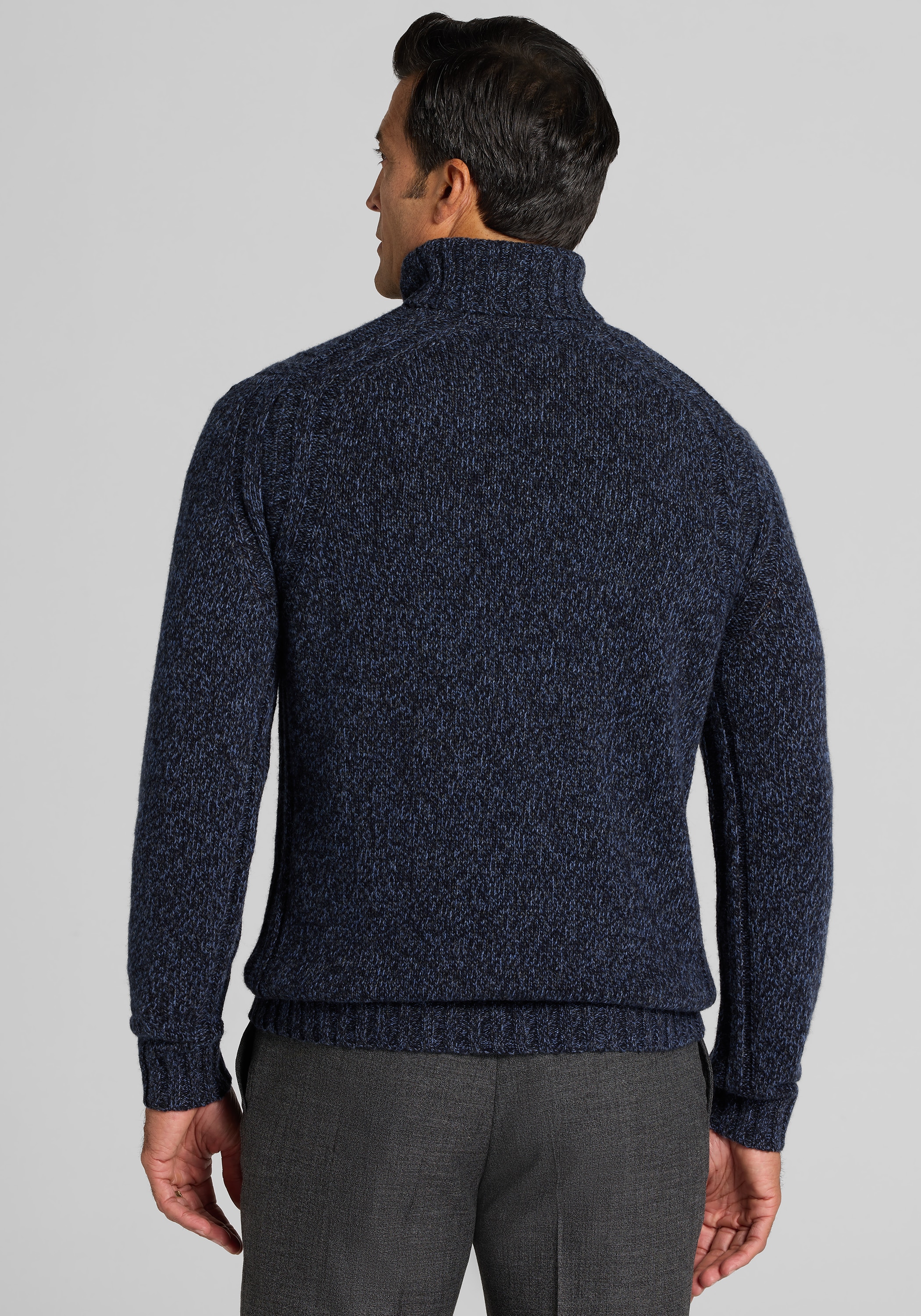 Jos. A. Bank Tailored Fit Marled Chunky Turtleneck Sweater