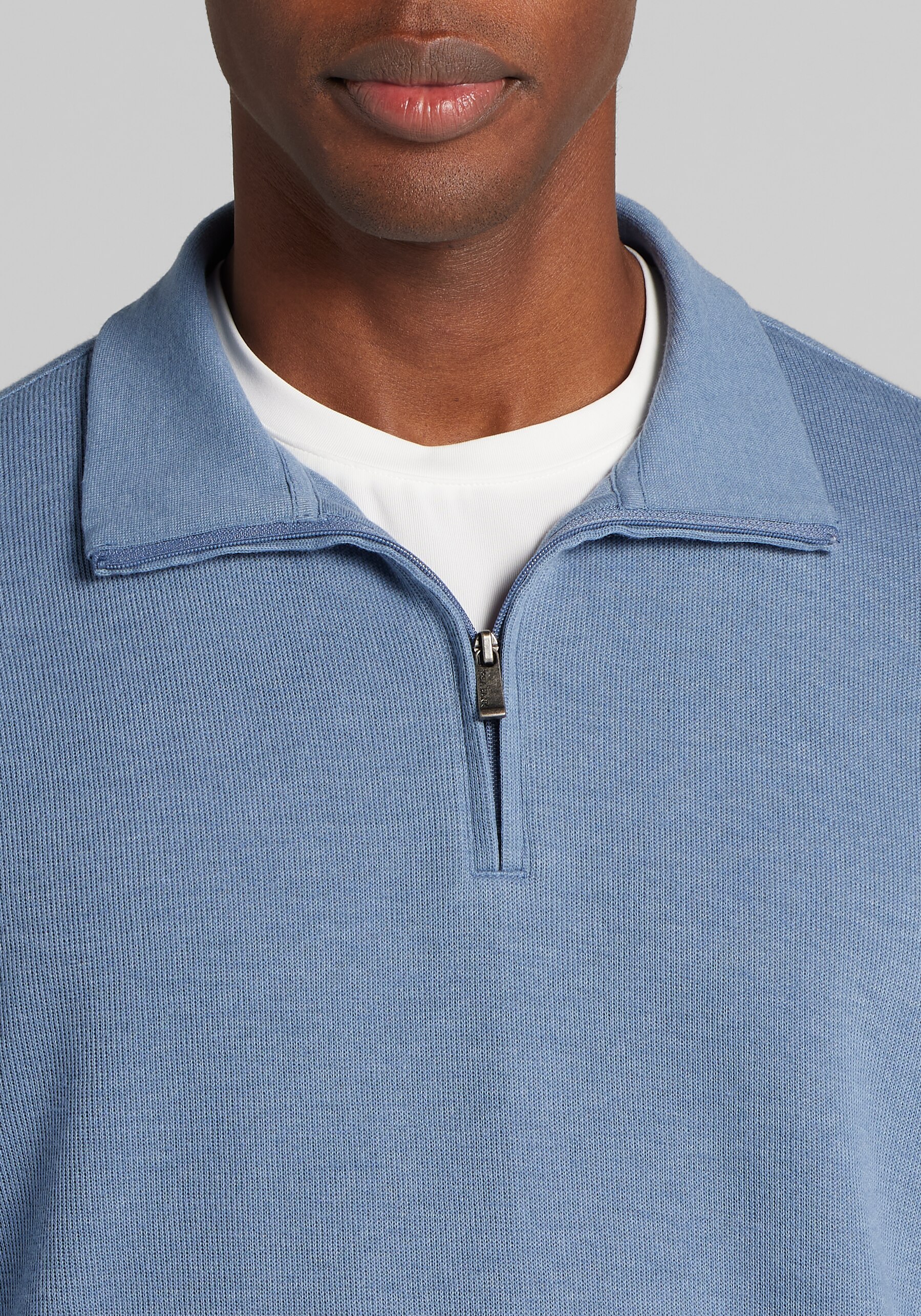 Jos. A. Bank Tailored Fit French Rib 1/4 Zip Sweater