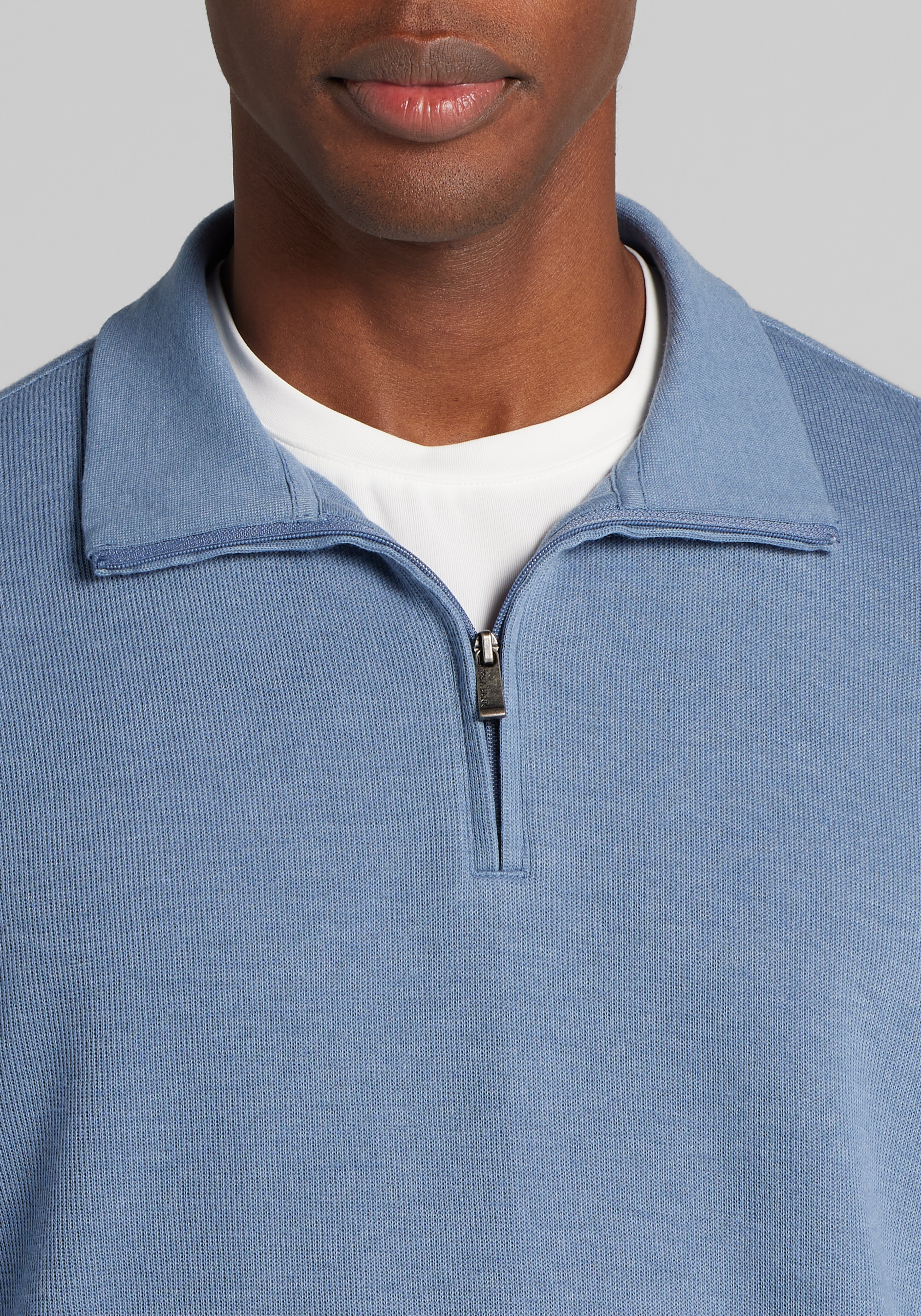 Jos. A. Bank Tailored Fit French Rib Quarter Zip Sweater