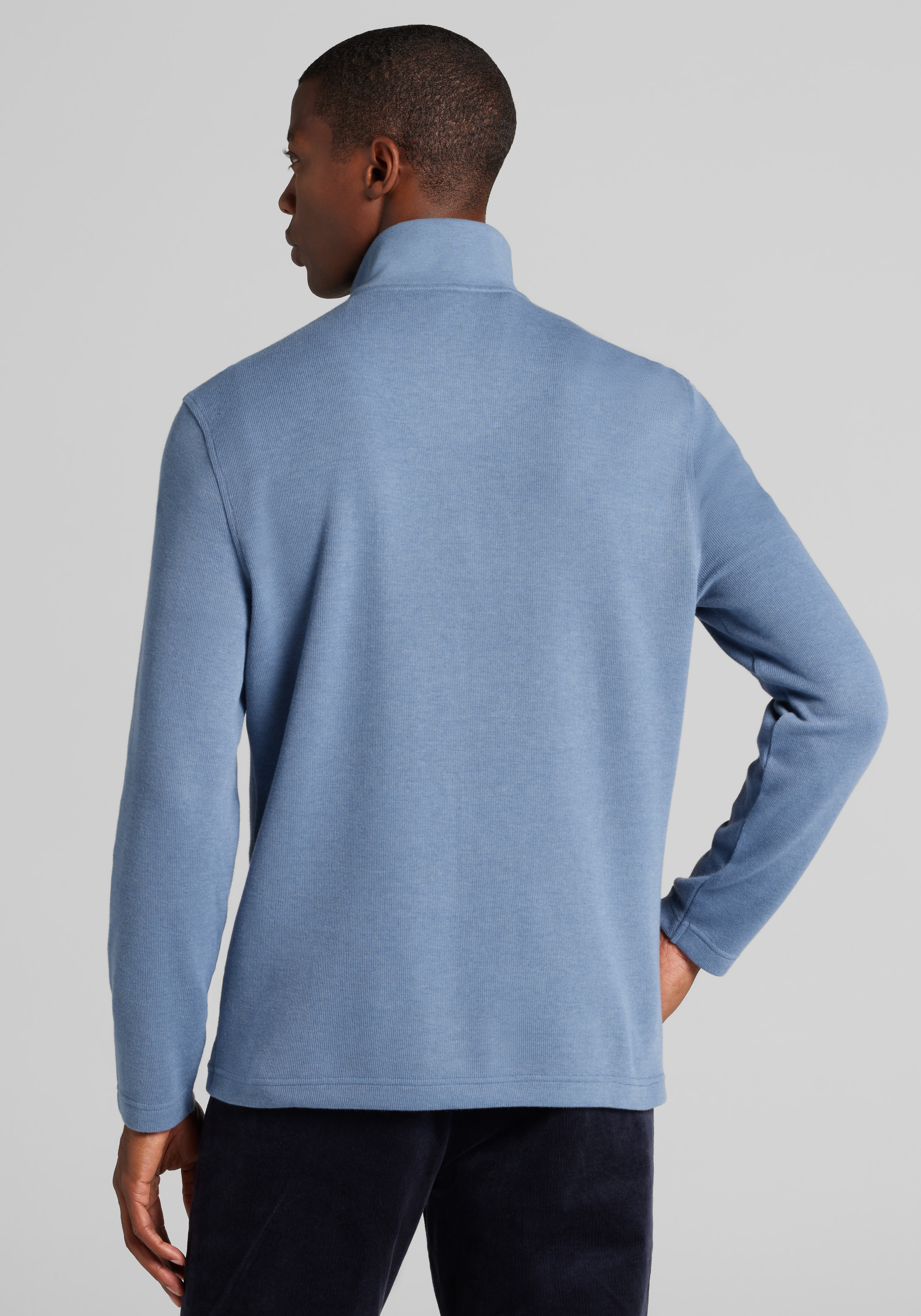 Jos. A. Bank Tailored Fit French Rib 1/4 Zip Sweater