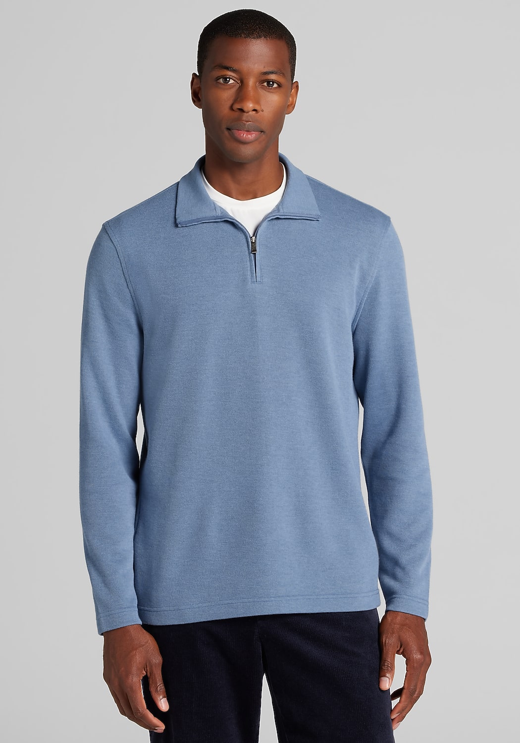 Jos. A. Bank Tailored Fit French Rib 1/4 Zip Sweater