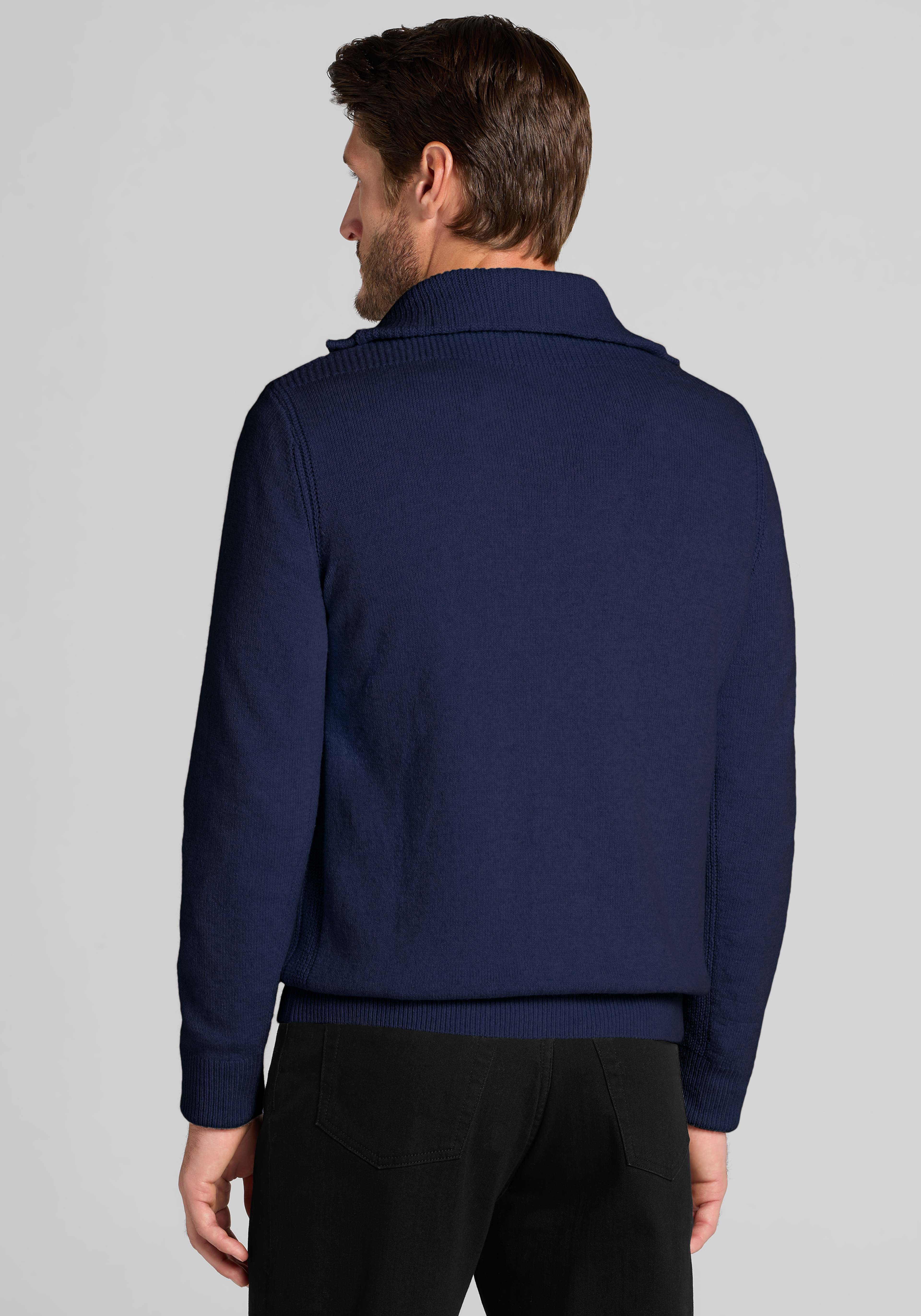 Jos. A. Bank Tailored Fit Wool Blend Funnel Neck Quarter-Zip Sweater