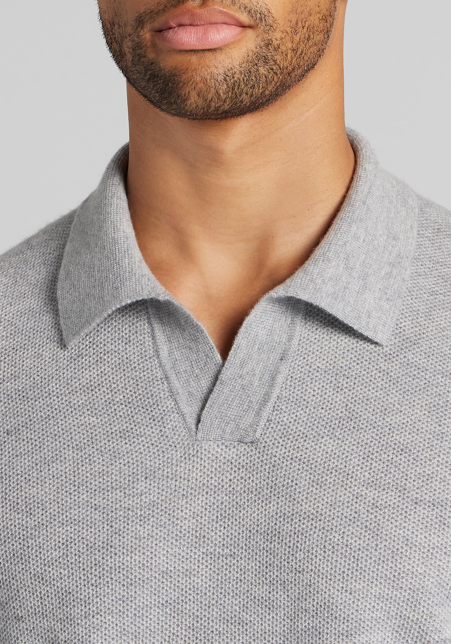 Reserve Collection Tailored Fit Johnny Collar Polo Sweater