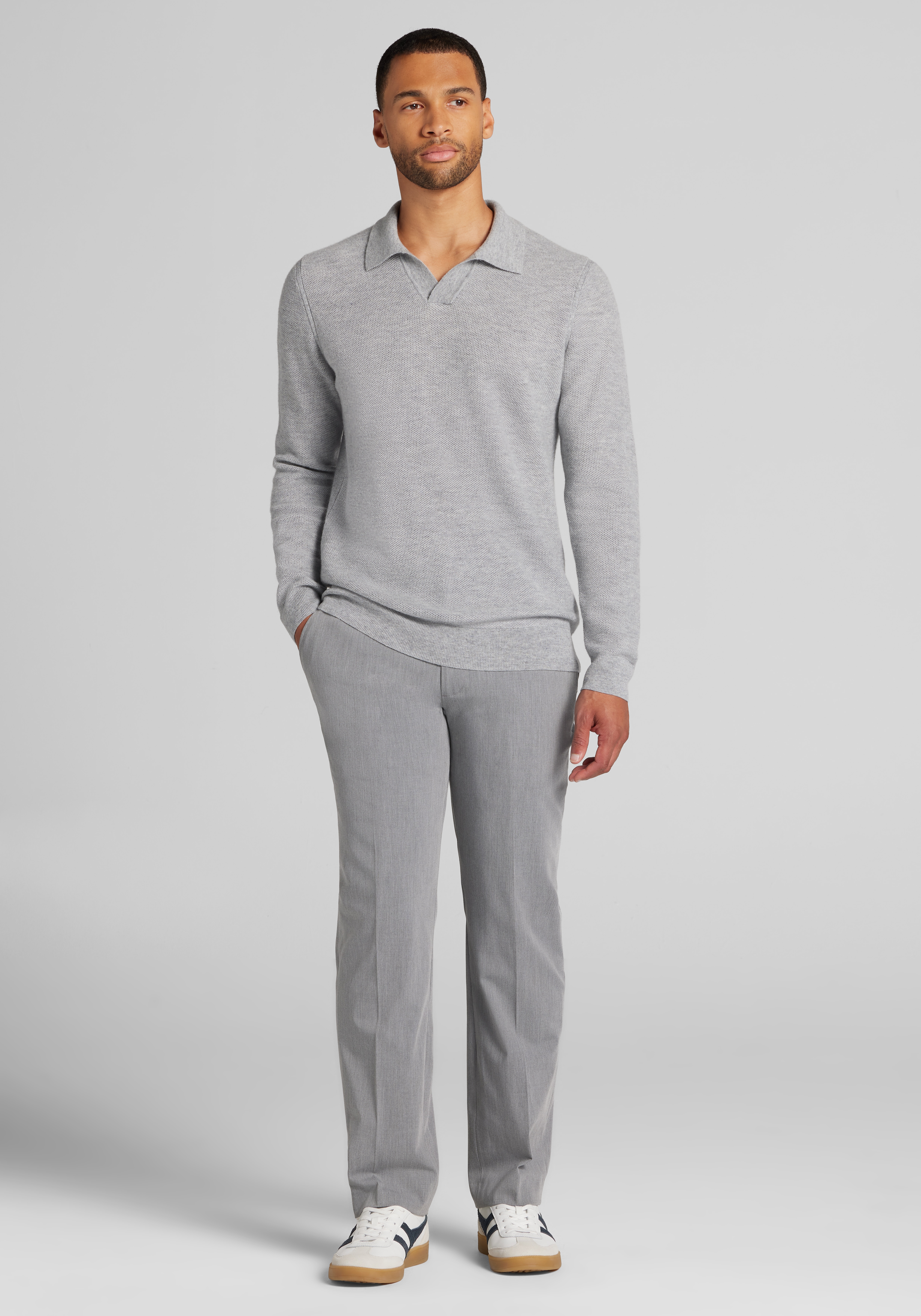 Reserve Collection Tailored Fit Johnny Collar Polo Sweater