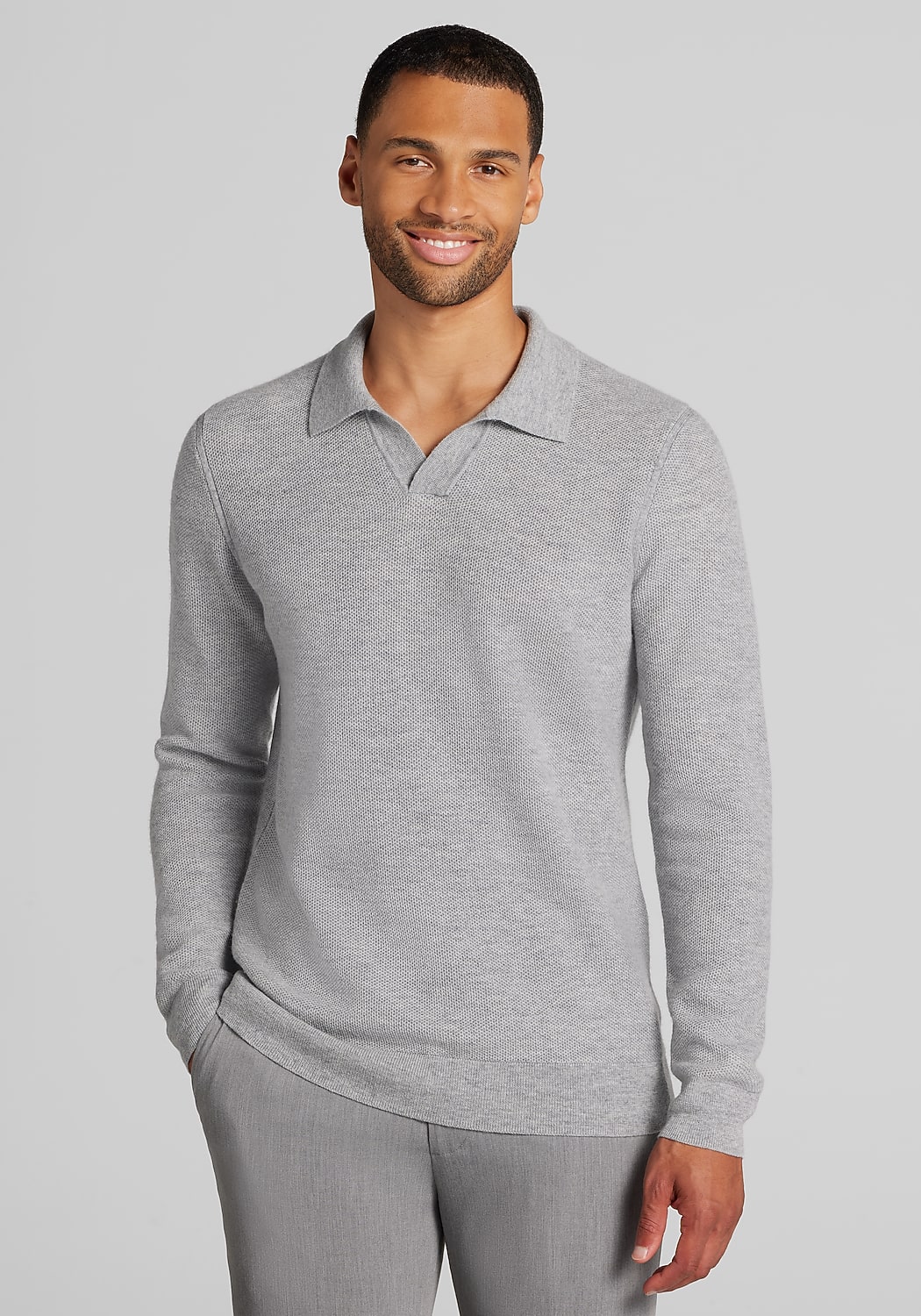 Reserve Collection Tailored Fit Johnny Collar Polo Sweater