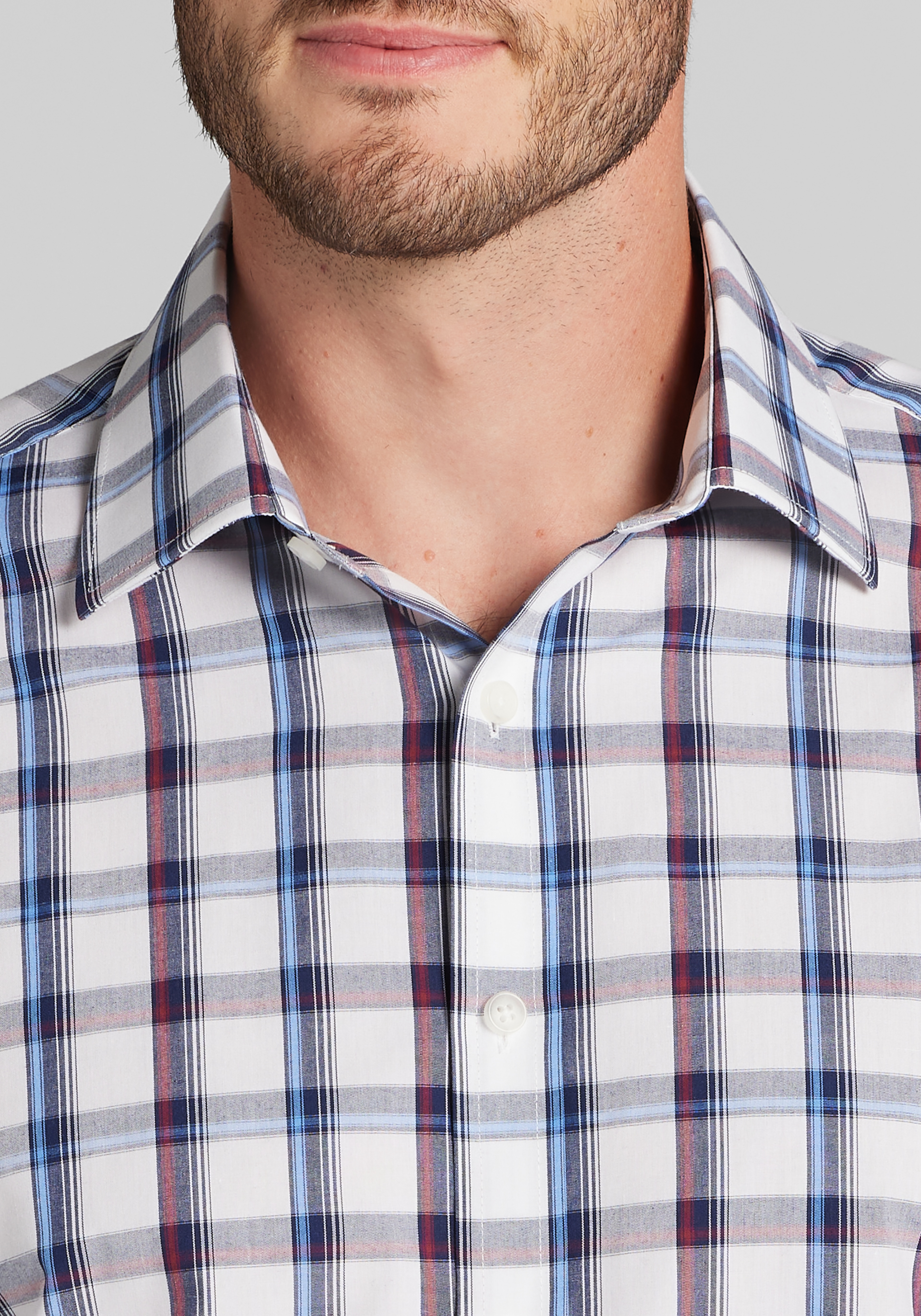 1905 Collection Tailored Fit Large Plaid Button Up Shirt