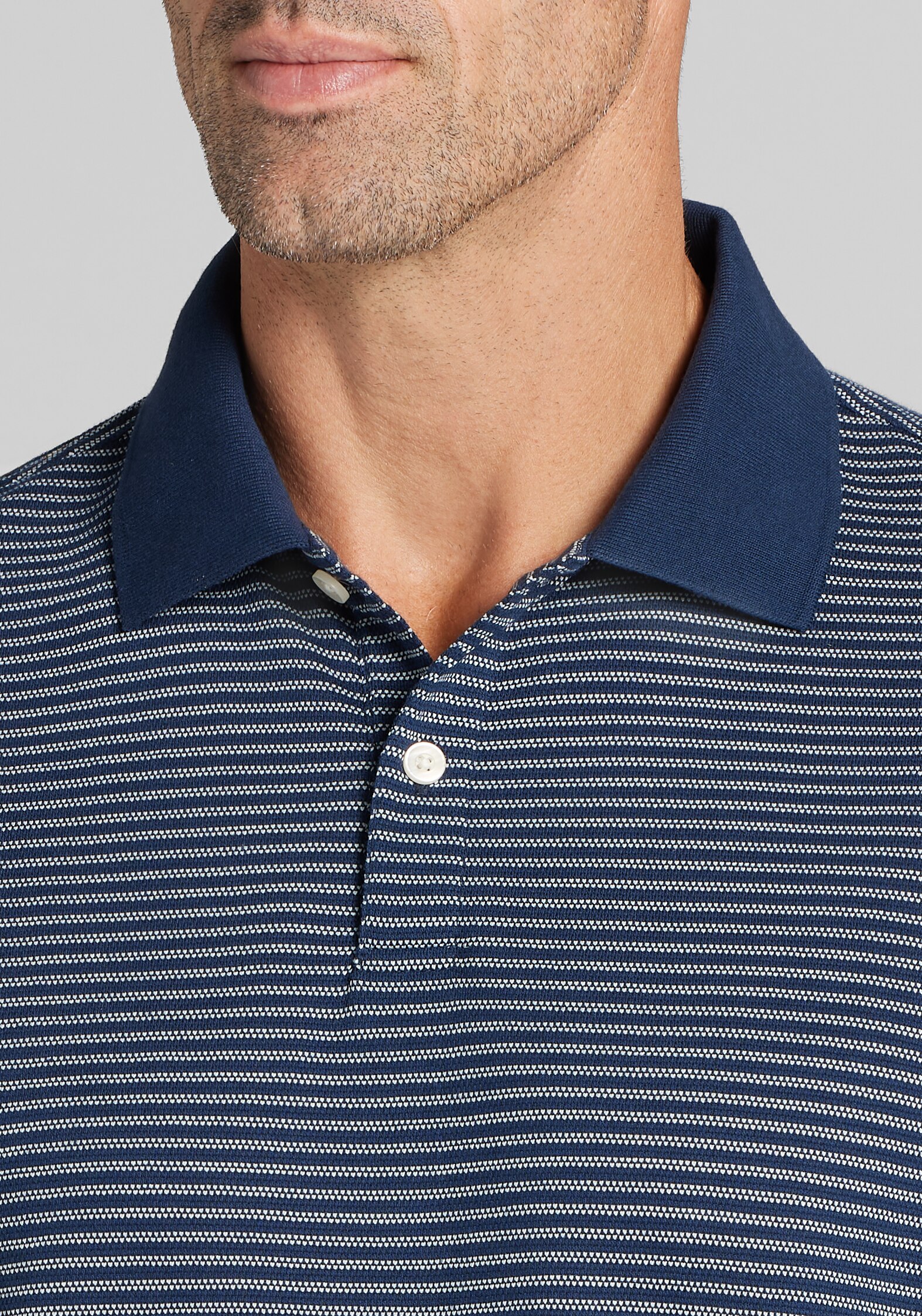 Jos. A. Bank Traditional Fit Jacquard Stripe Polo
