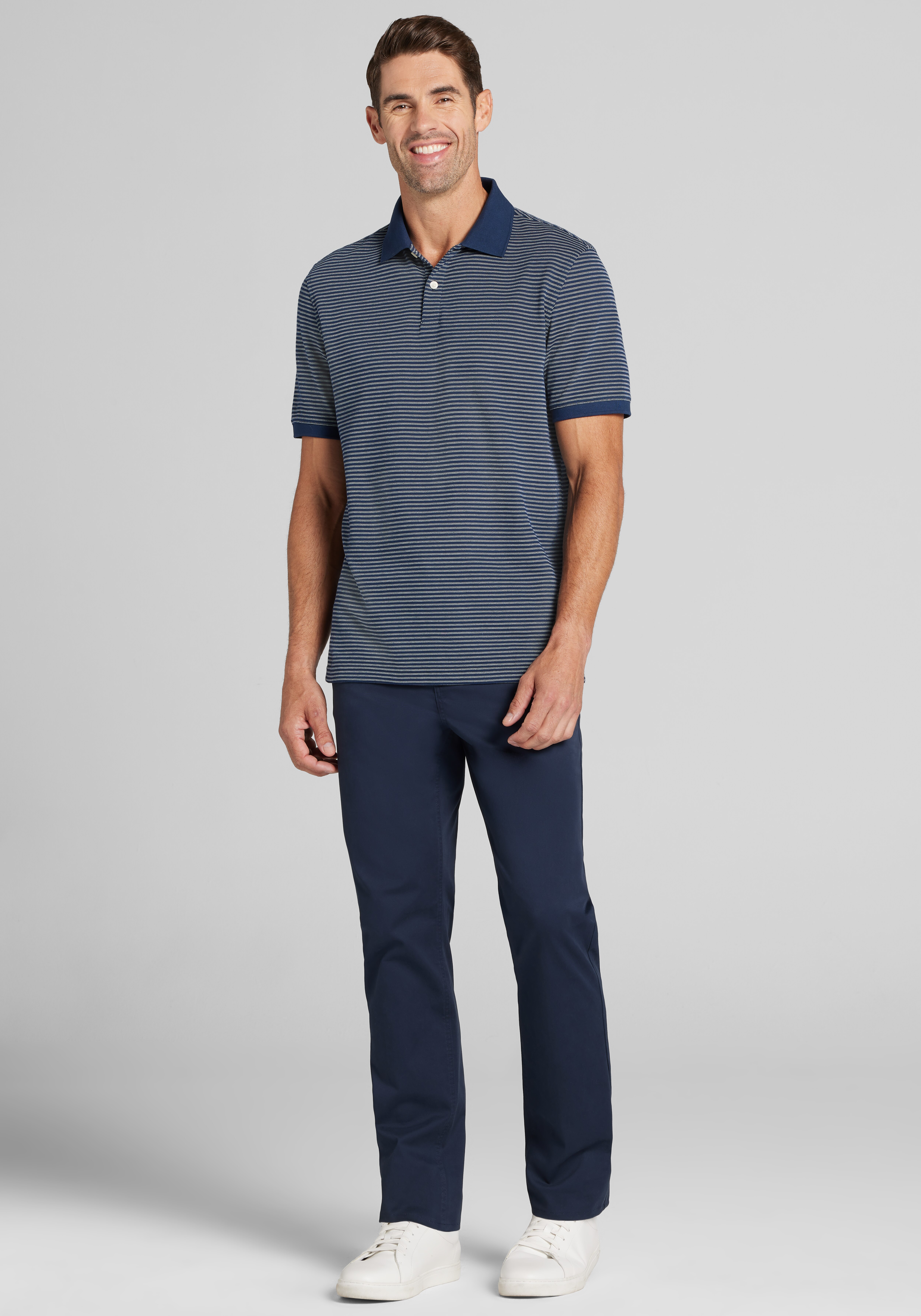 Jos. A. Bank Traditional Fit Jacquard Stripe Polo