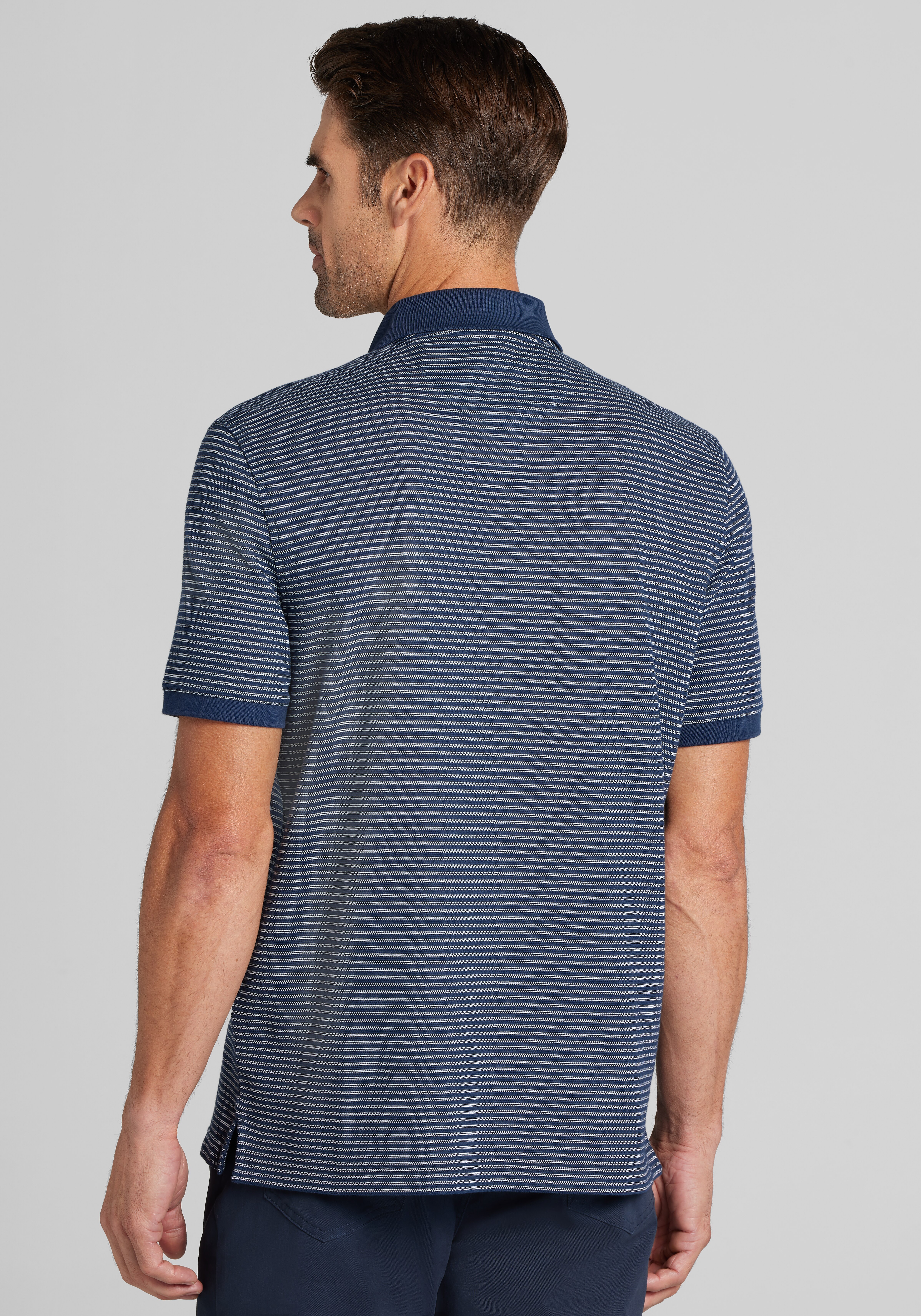 Jos. A. Bank Traditional Fit Jacquard Stripe Polo