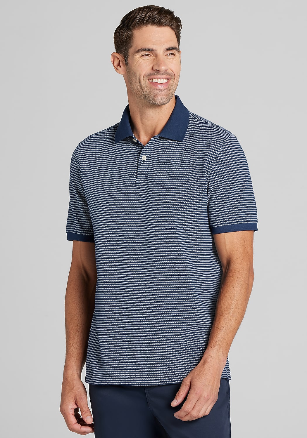 Jos. A. Bank Traditional Fit Jacquard Stripe Polo