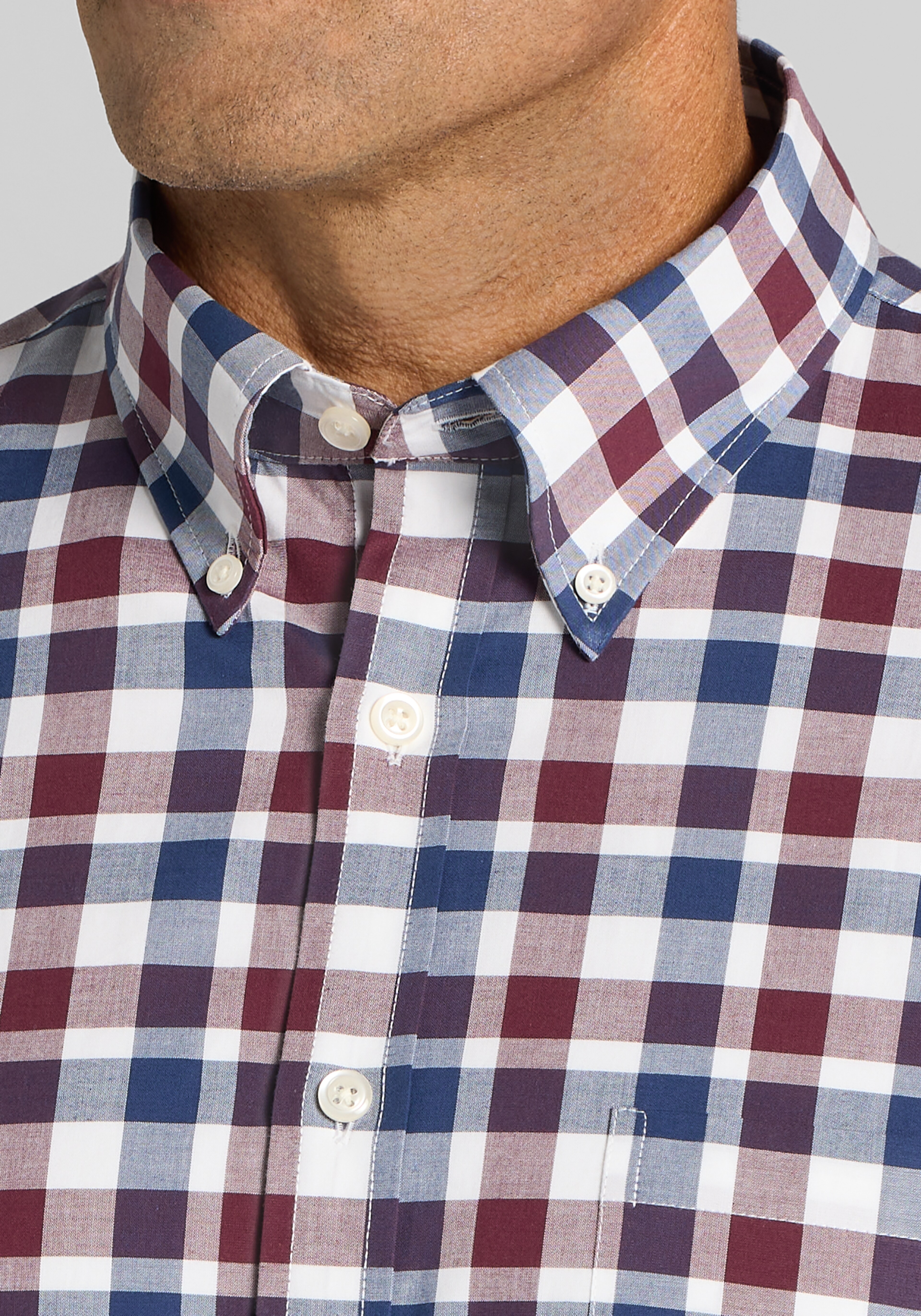 Jos. A. Bank Tailored Fit Bold Check Button Up Shirt