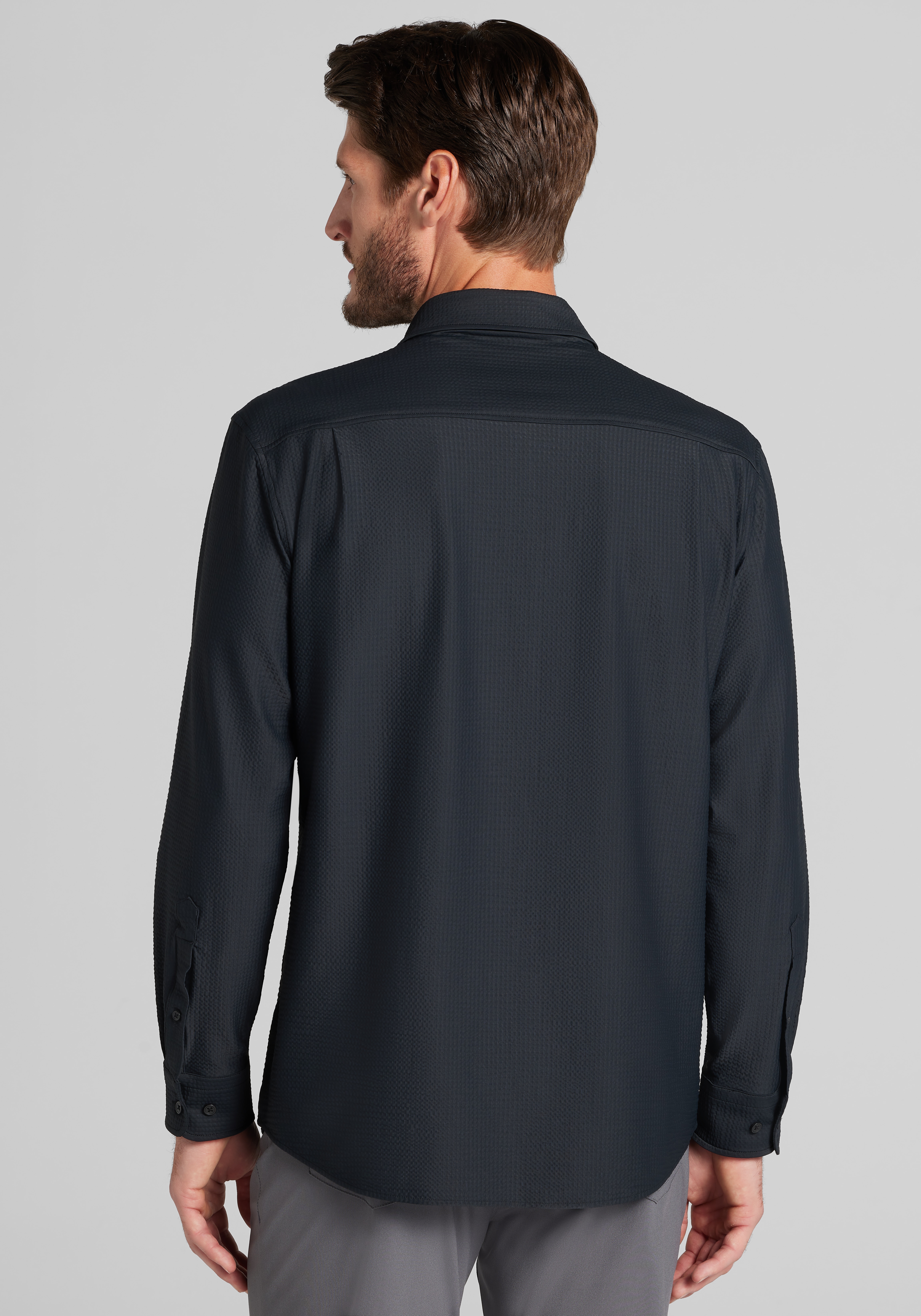Jos. A. Bank Tailored Fit Seersucker Button Up Shirt