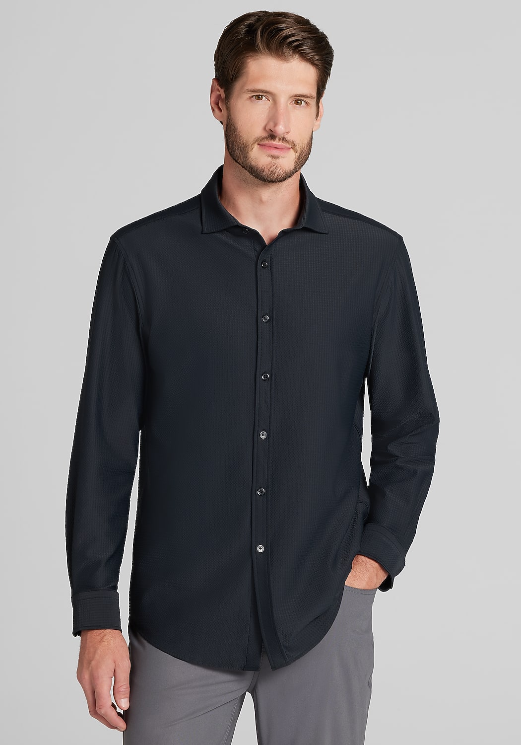 Jos. A. Bank Tailored Fit Seersucker Button Up Shirt - Big & Tall
