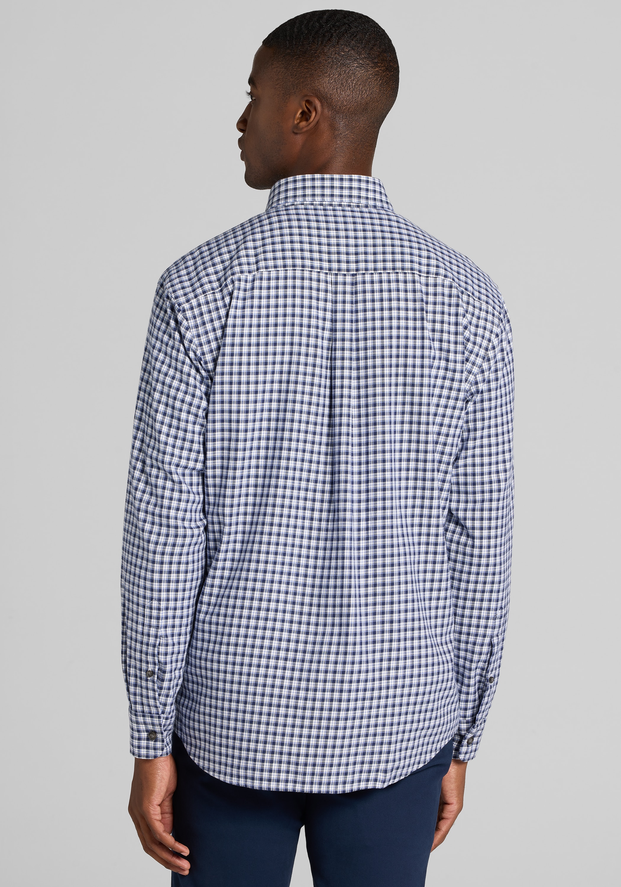 Jos. A. Bank Tailored Fit Peached Check Button Up Shirt