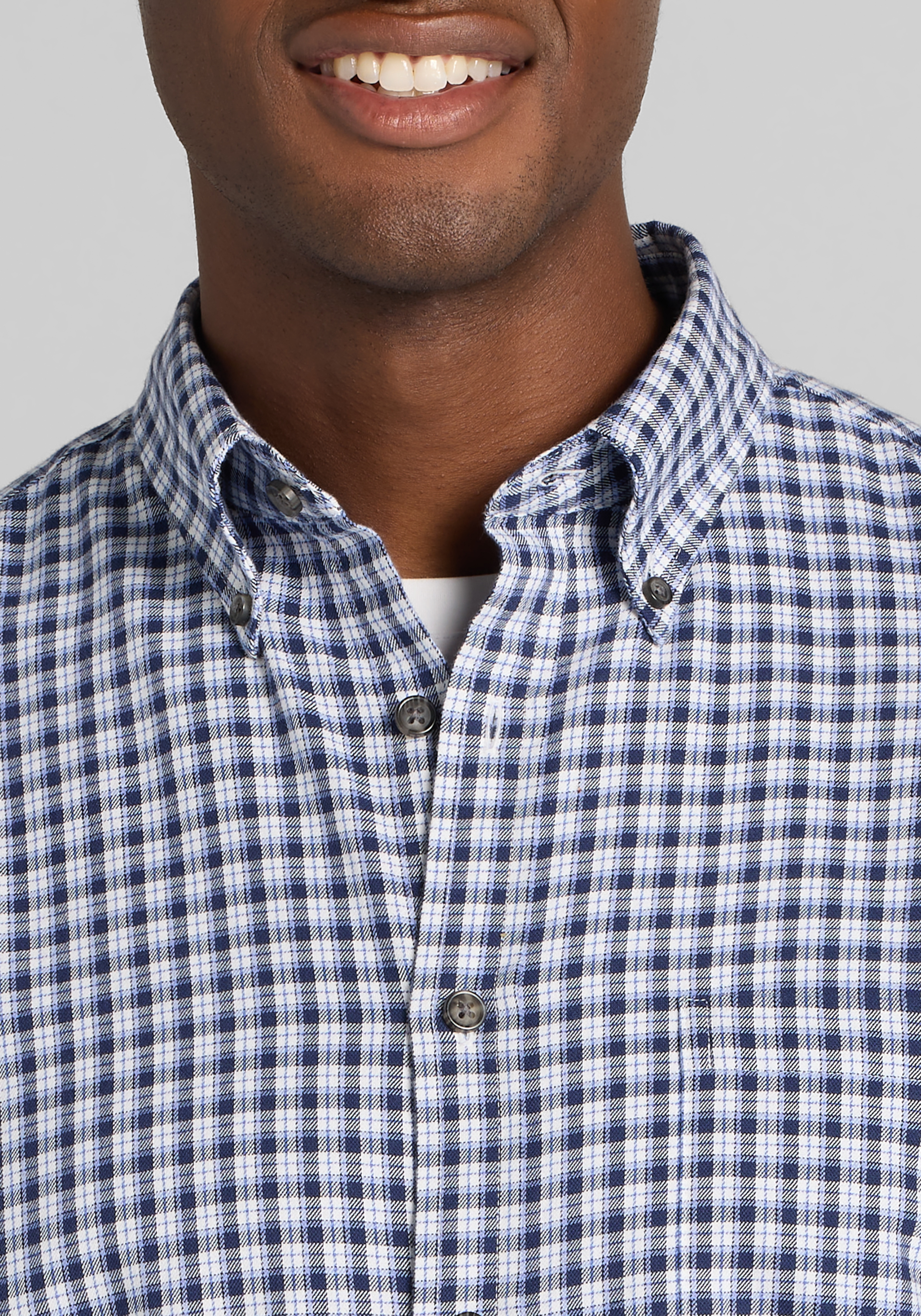 Jos. A. Bank Tailored Fit Peached Check Button Up Shirt