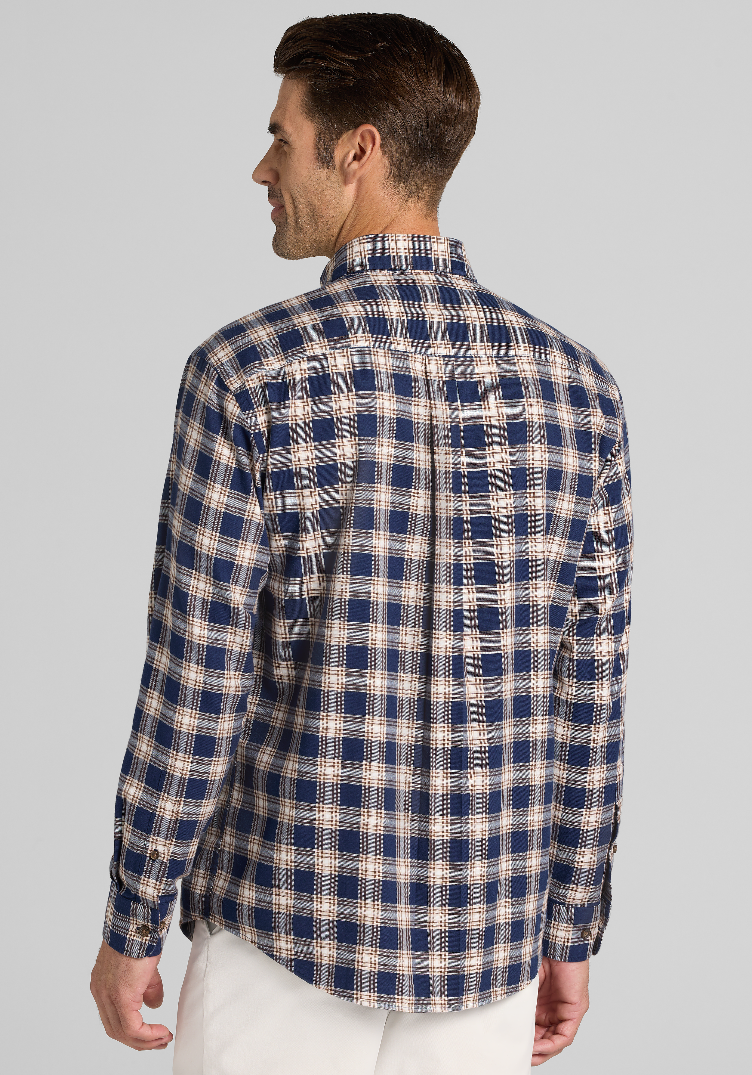 Jos. A. Bank Tailored Fit Plaid Button Up Shirt