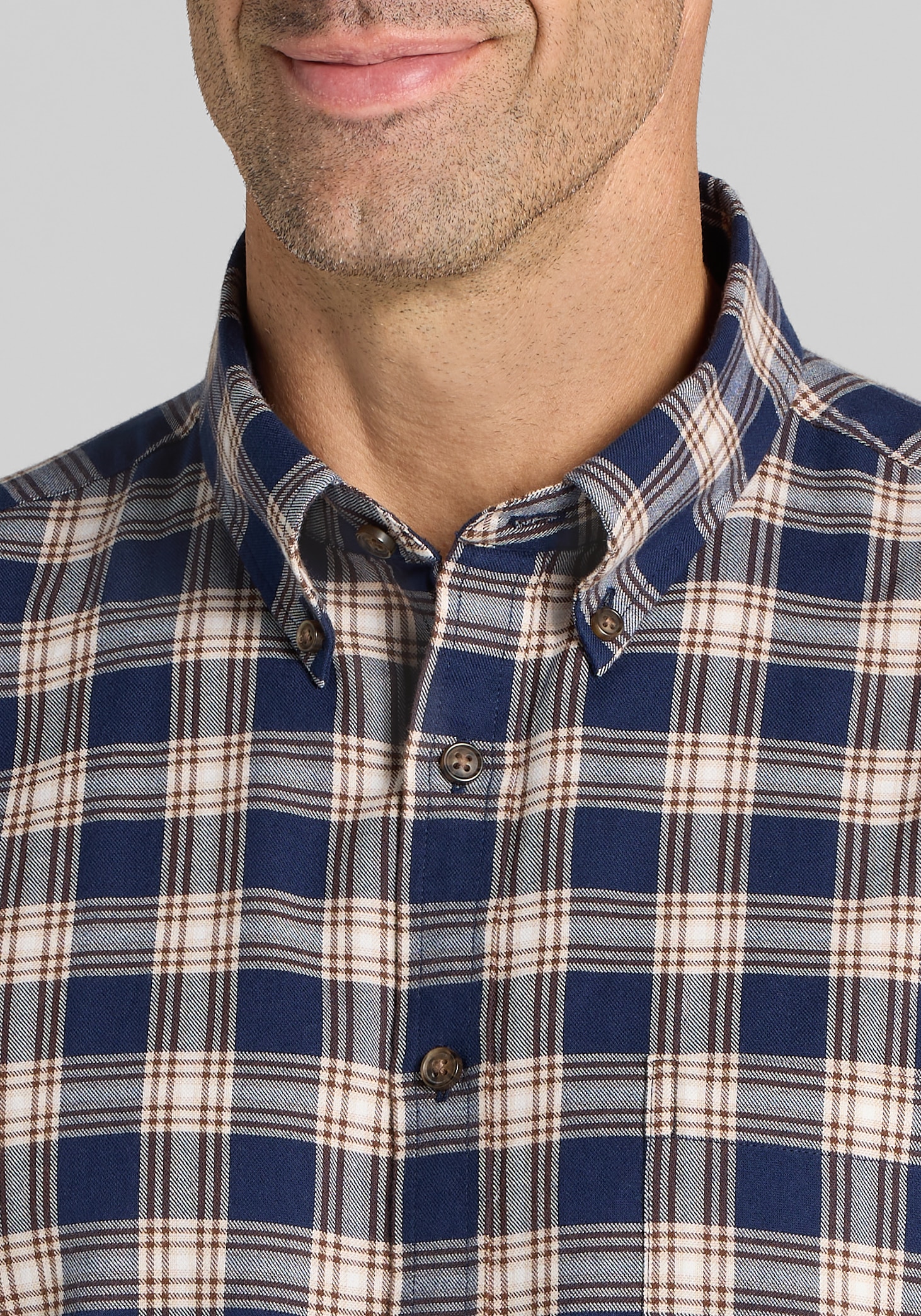 Jos. A. Bank Tailored Fit Plaid Button Up Shirt