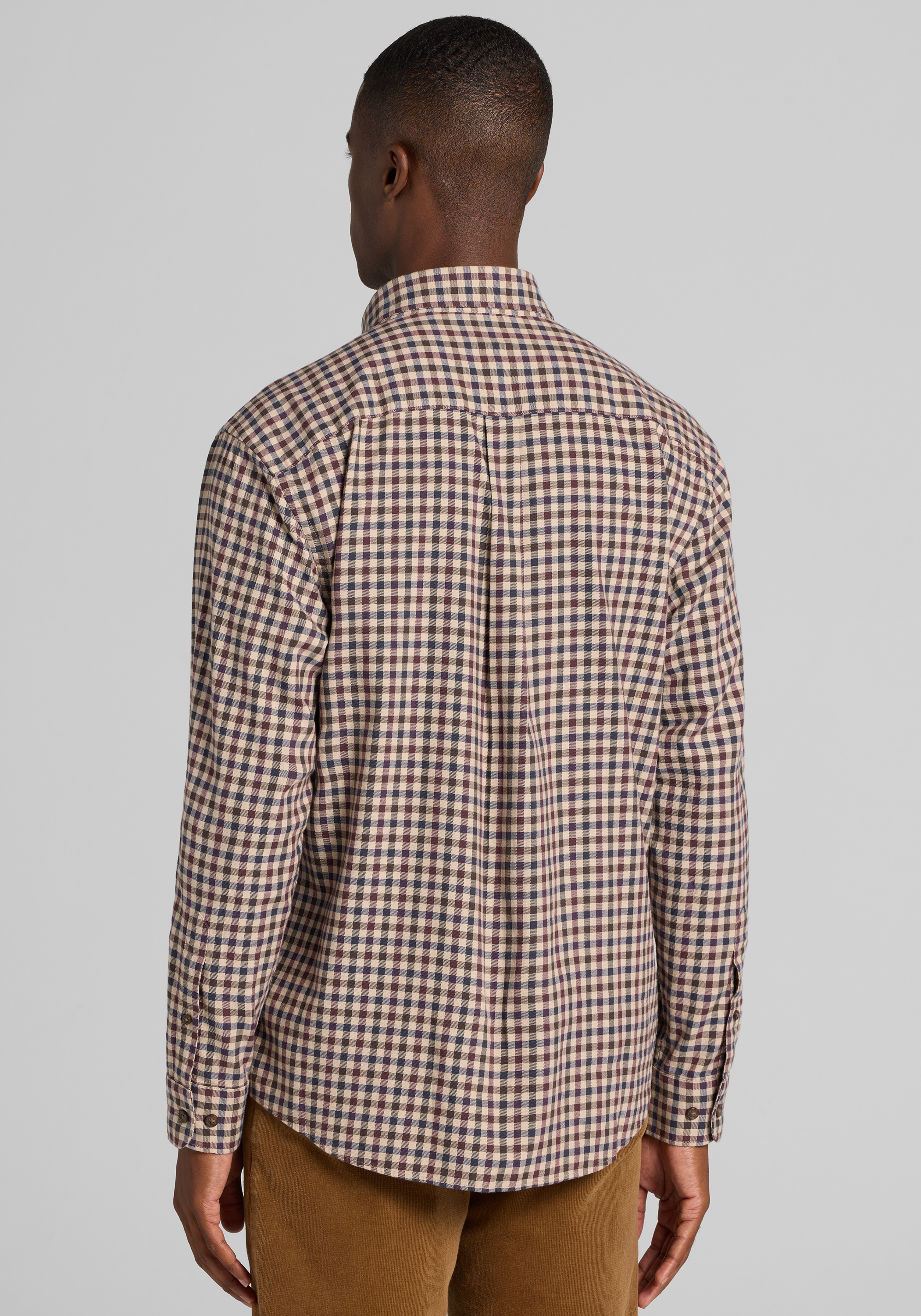 Jos. A. Bank Tailored Fit Check Peached Button Up Shirt