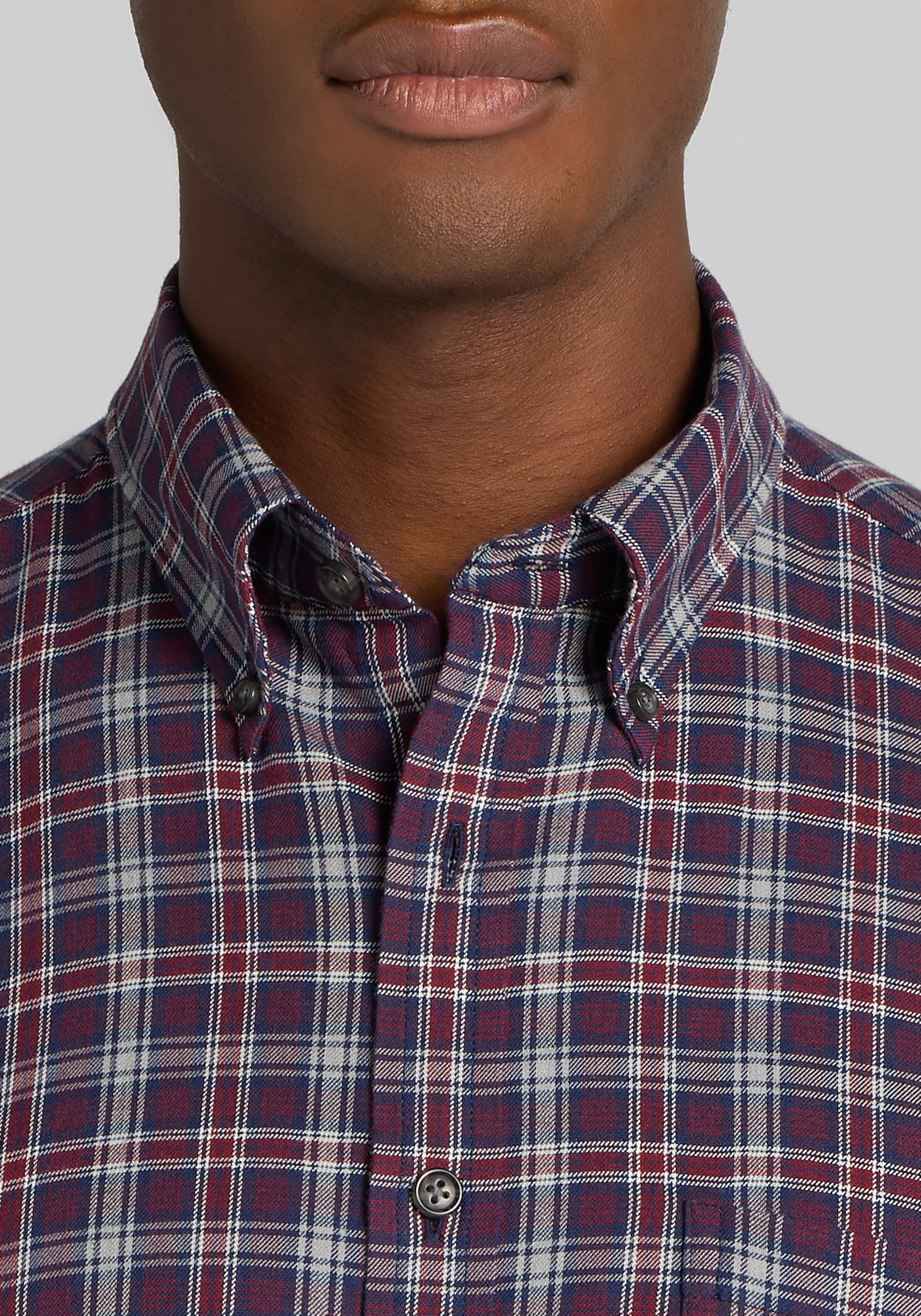 Jos. A. Bank Tailored Fit Plaid Button Up Shirt