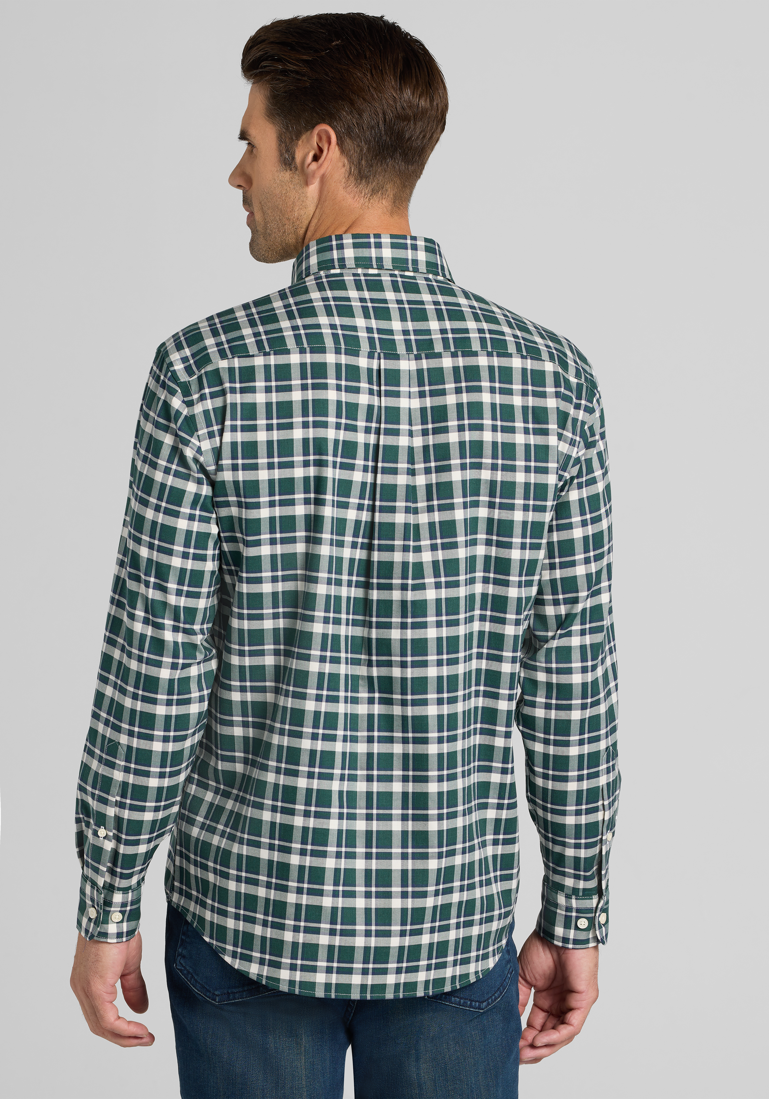 Traveler Collection® Tailored Fit Large Check Button Up Shirt