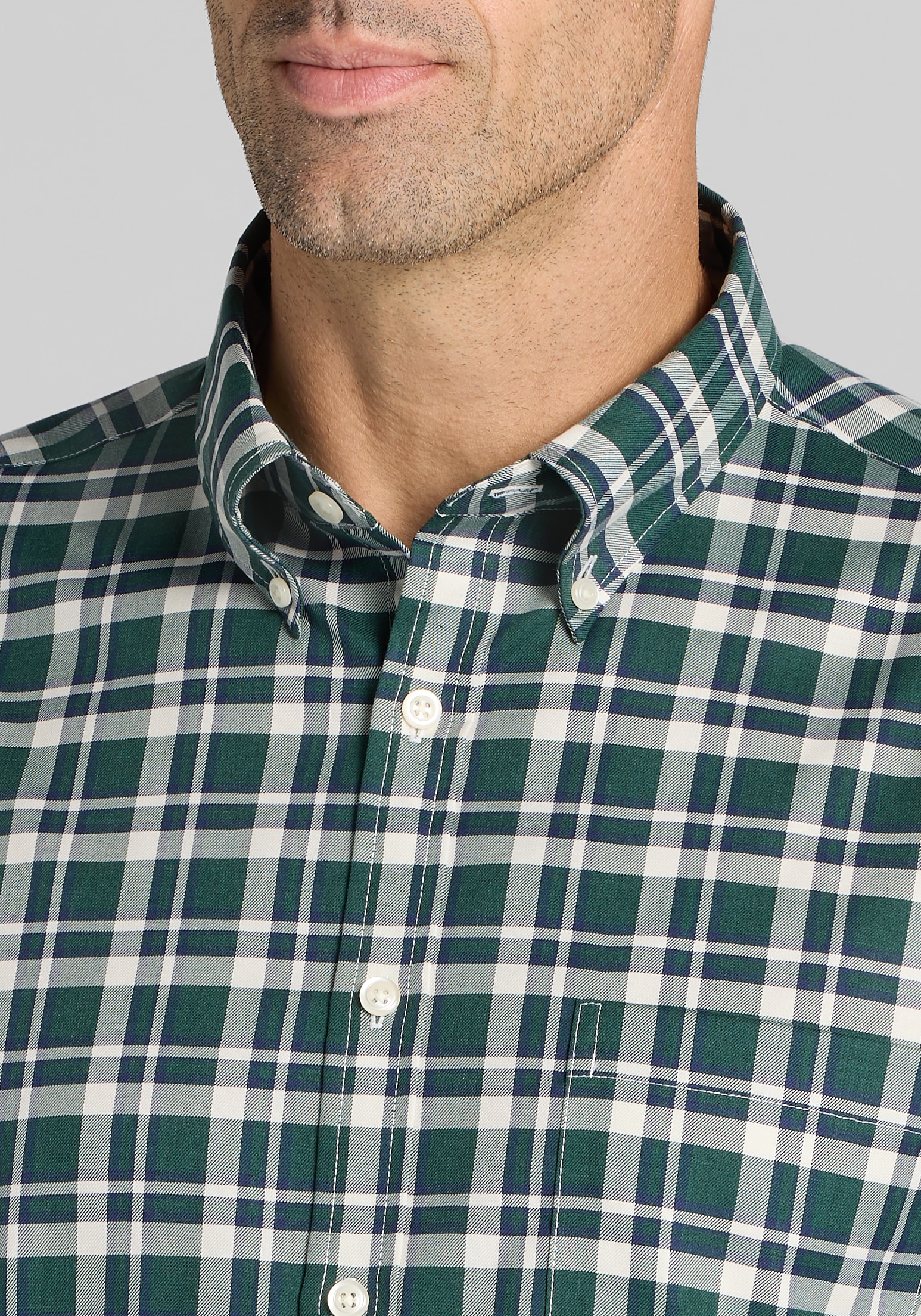 Men's Sale & Clearance, Traveler Collection® Tailored Fit Non-Iron Large Check Button Up Shirt - Jos A Bank