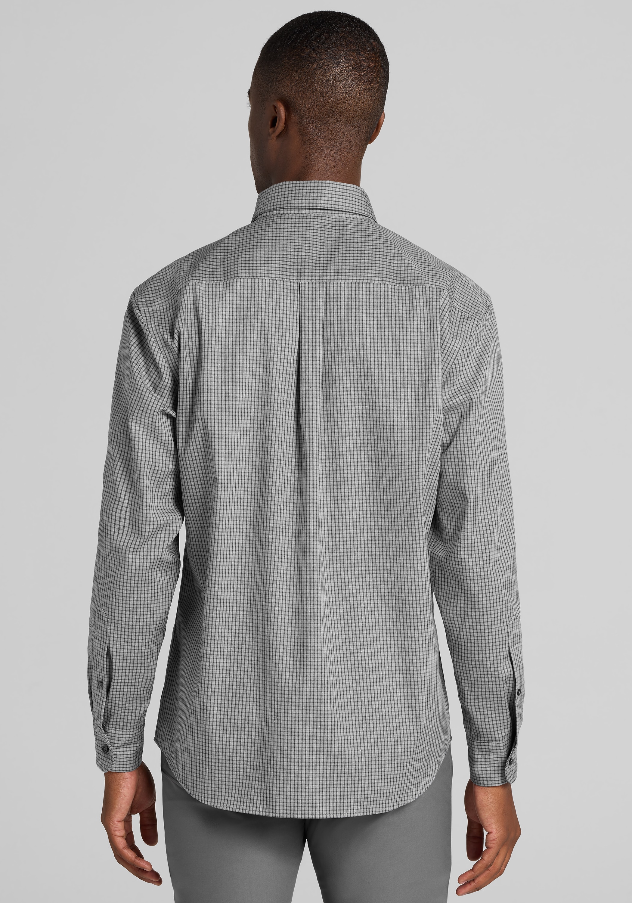 Traveler Collection® Tailored Fit Mini Check Button Up Shirt