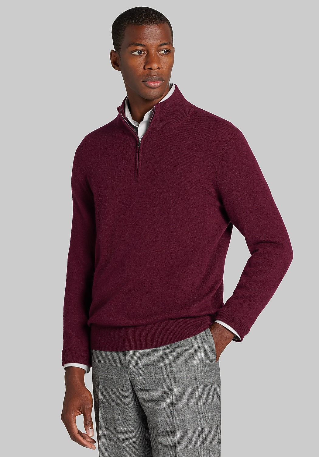 Reserve Collection Tailored Fit Quarter-Zip Cashmere Sweater