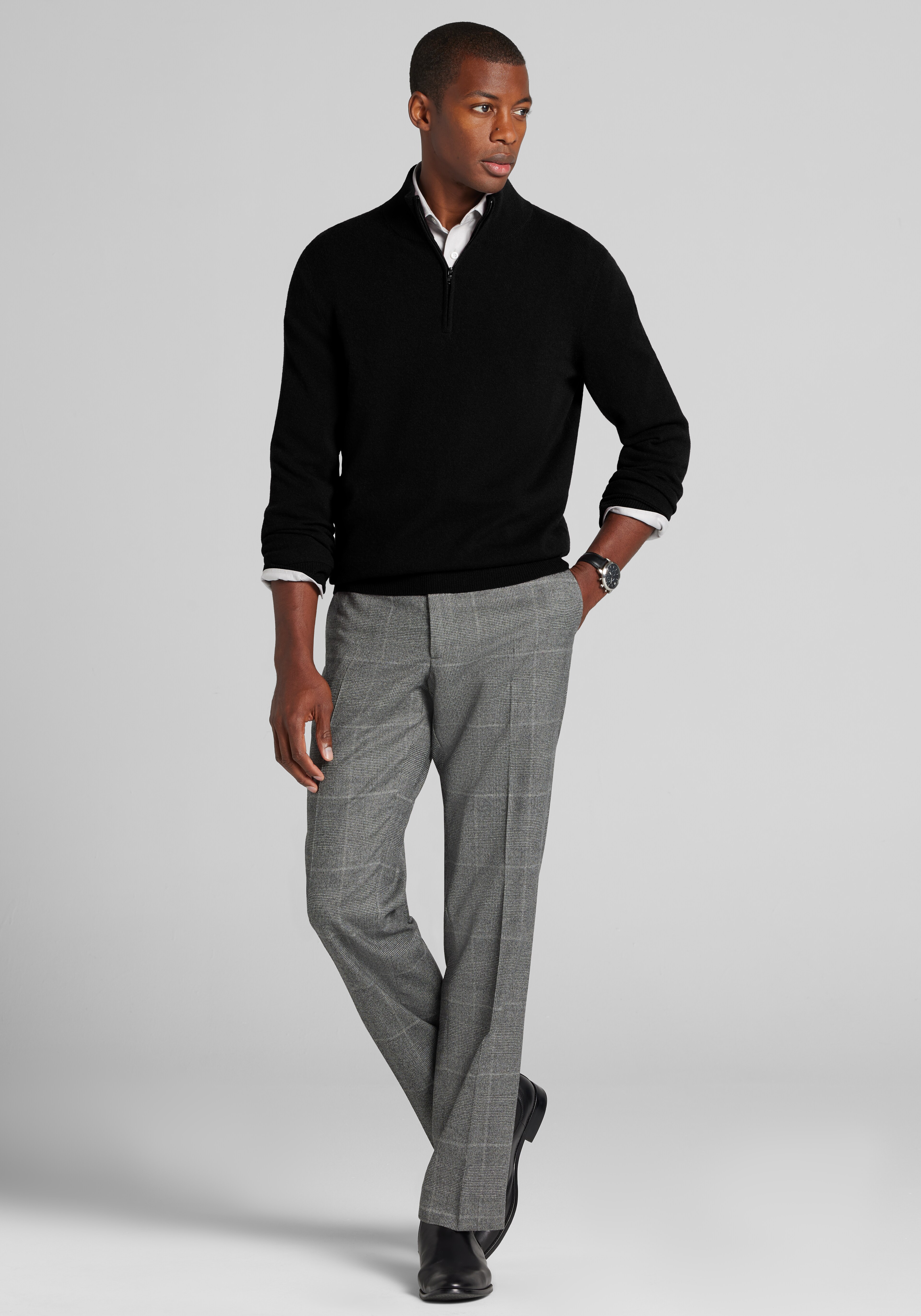 Reserve Tailored Fit Quarter-Zip 100% Cashmere Sweater