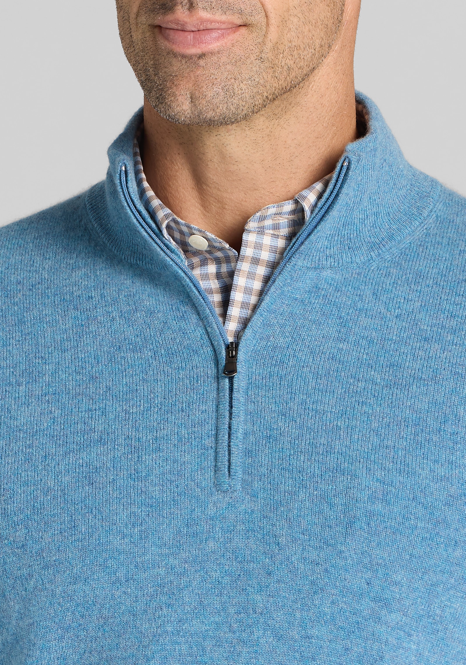 Reserve Collection Tailored Fit Cashmere Quarter-Zip Sweater