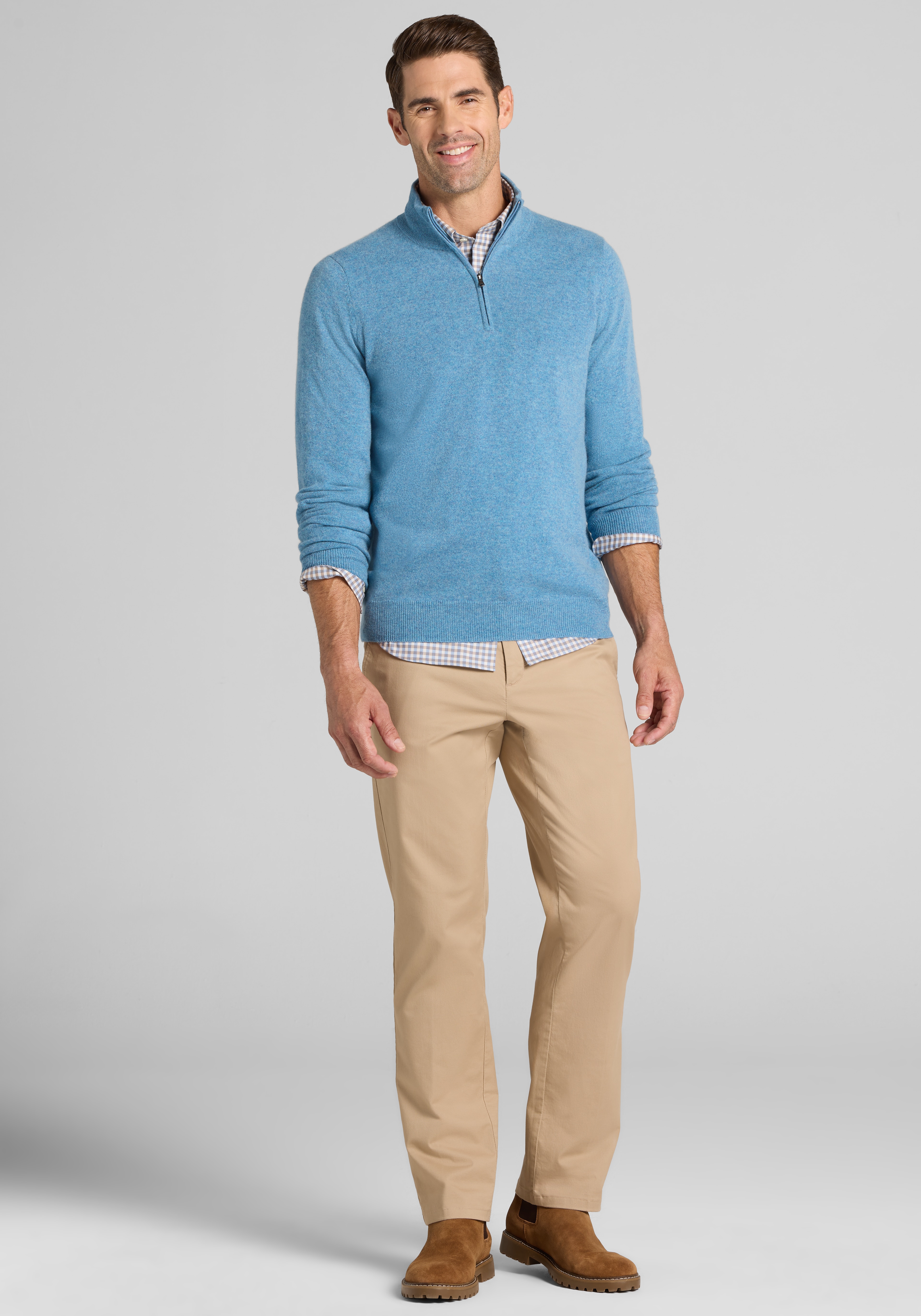 Reserve Tailored Fit 100% Cashmere Quarter-Zip Sweater