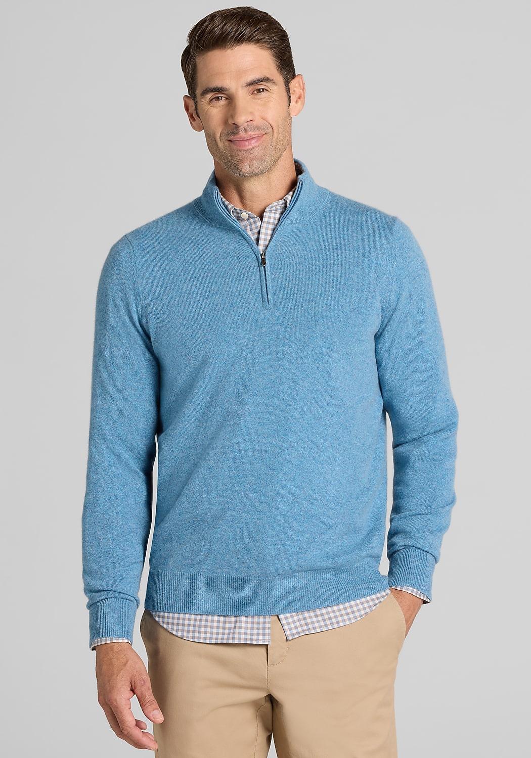 Reserve Collection Tailored Fit Cashmere Quarter-Zip Sweater