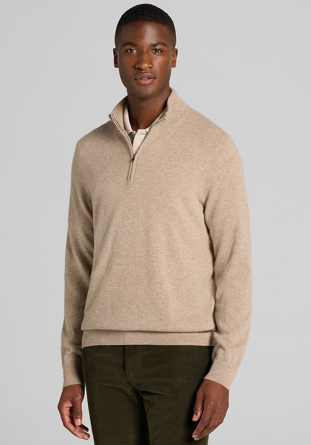 Reserve Collection Tailored Fit Quarter-Zip Cashmere Sweater