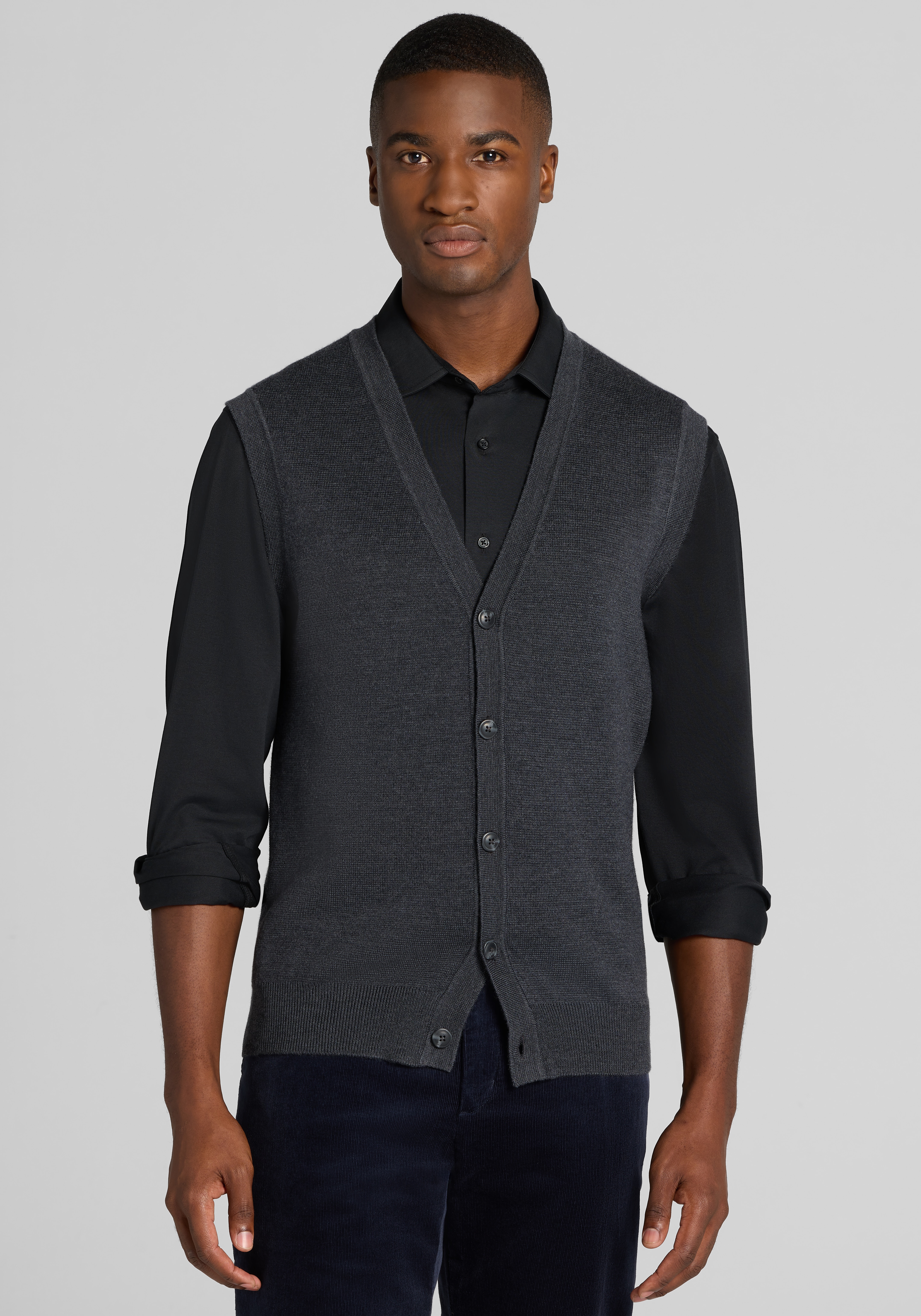 Men's Sweaters, Jos. A. Bank Tailored Fit Wool Blend Sweater Vest - Jos A Bank