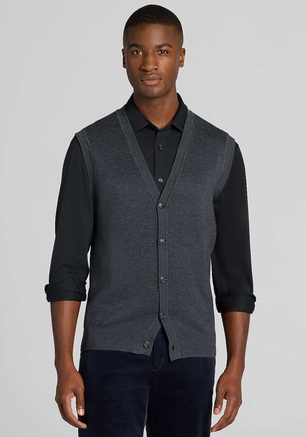 Jos. A. Bank Tailored Fit Wool Blend Sweater Vest