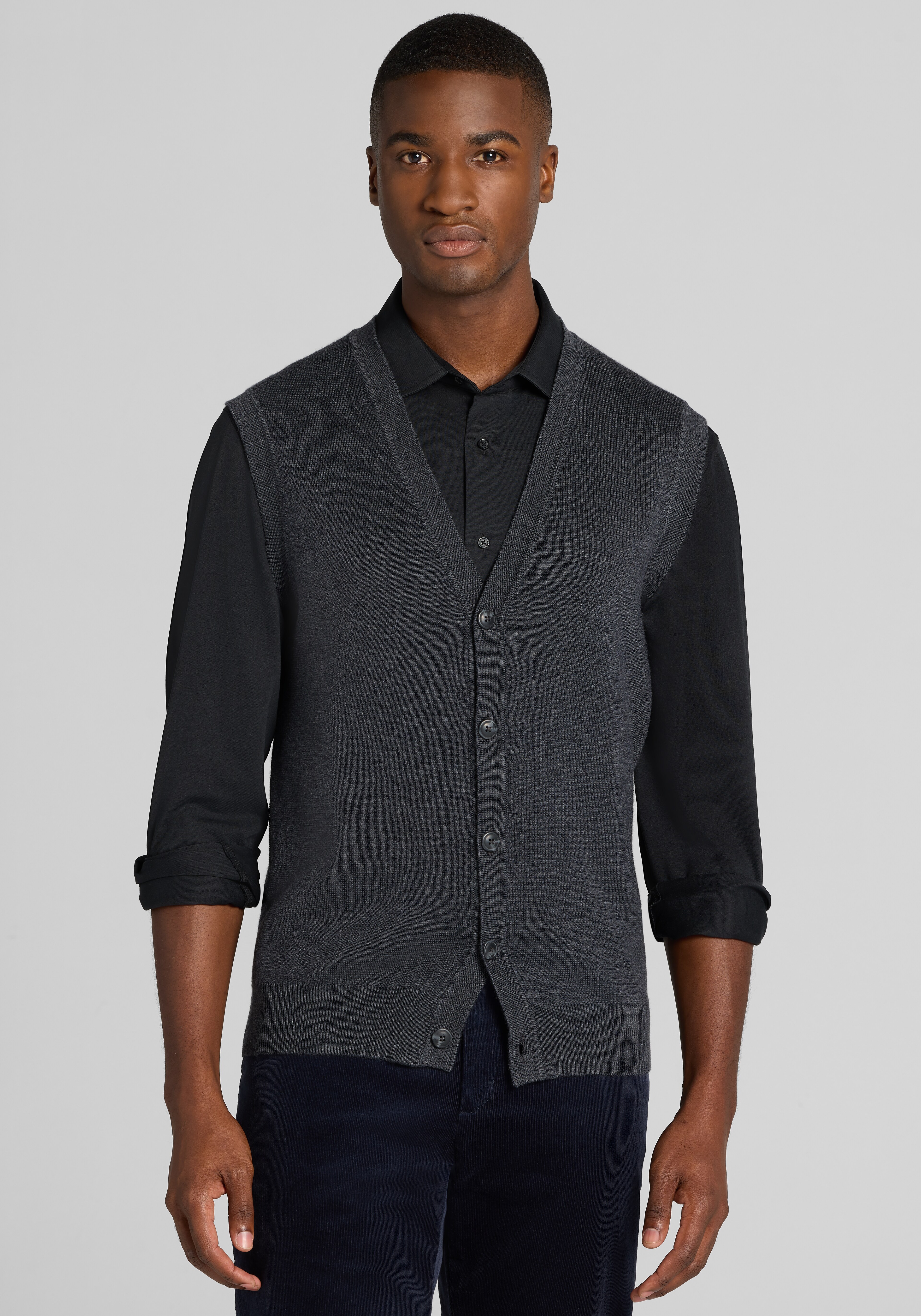 Jos. A. Bank Tailored Fit Wool Blend Sweater Vest
