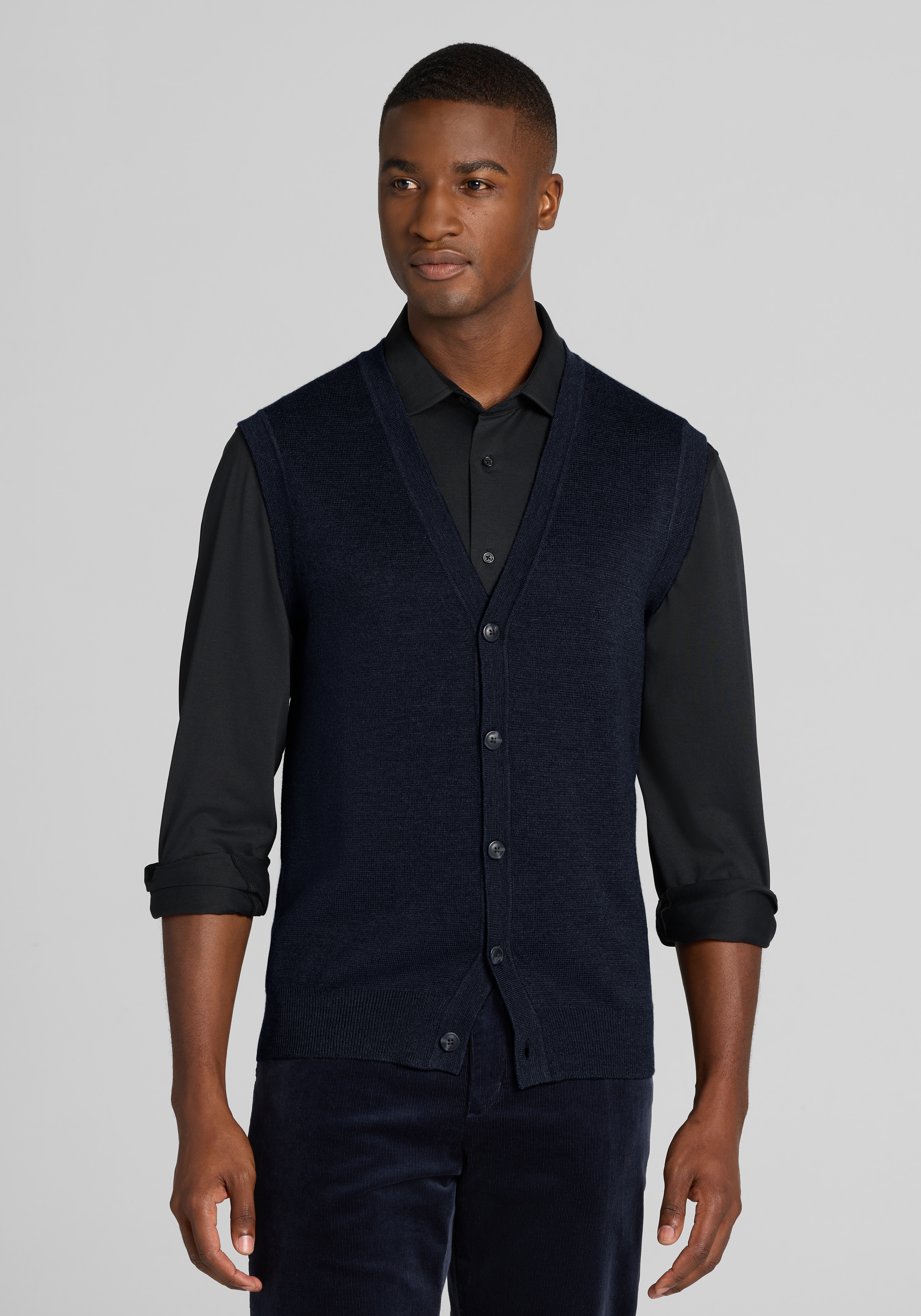 Men's Sweaters, Jos. A. Bank Tailored Fit Wool Blend Sweater Vest - Big & Tall - Jos A Bank