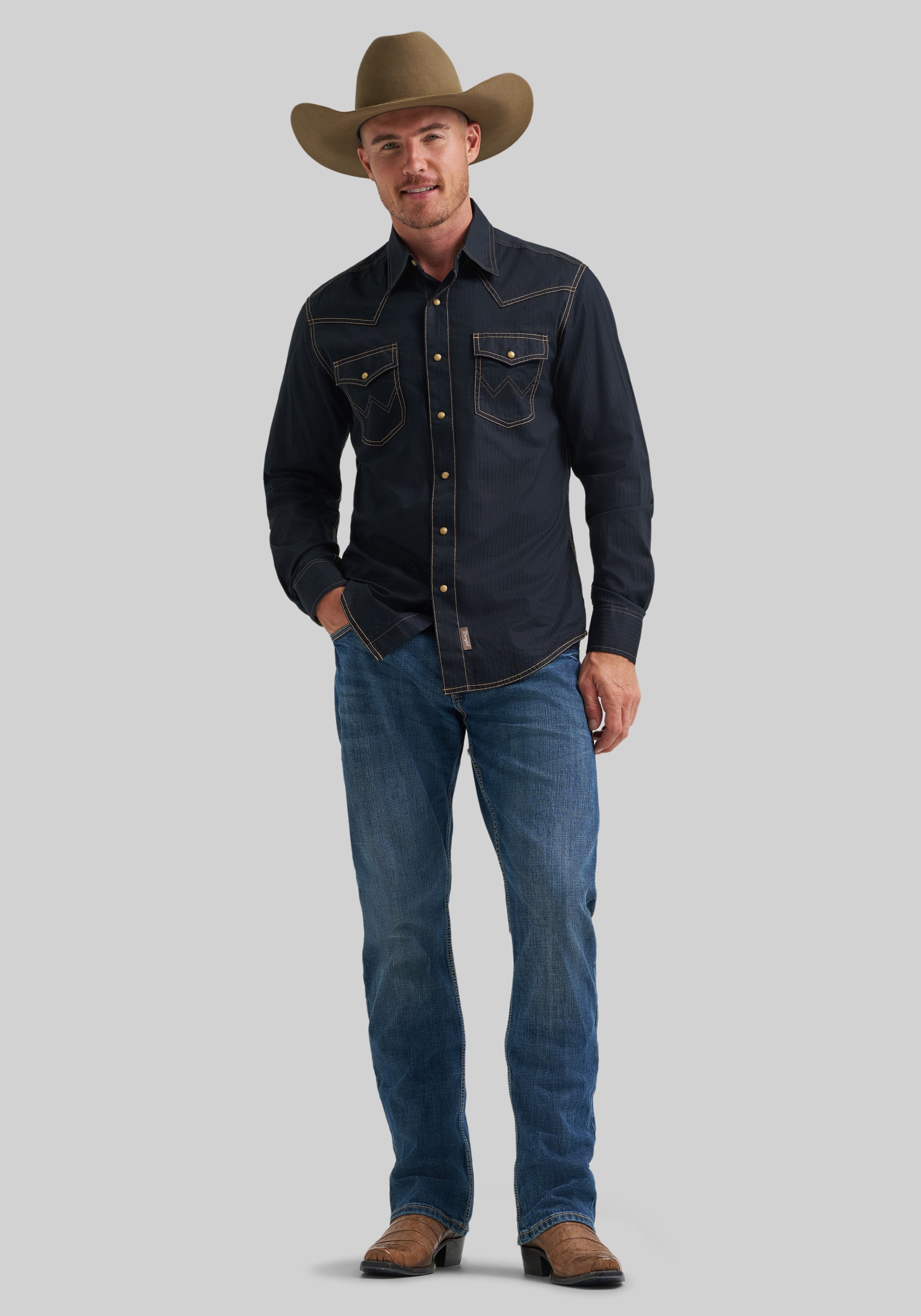 Wrangler Retro Premium Tailored Fit Western Button Up Shirt