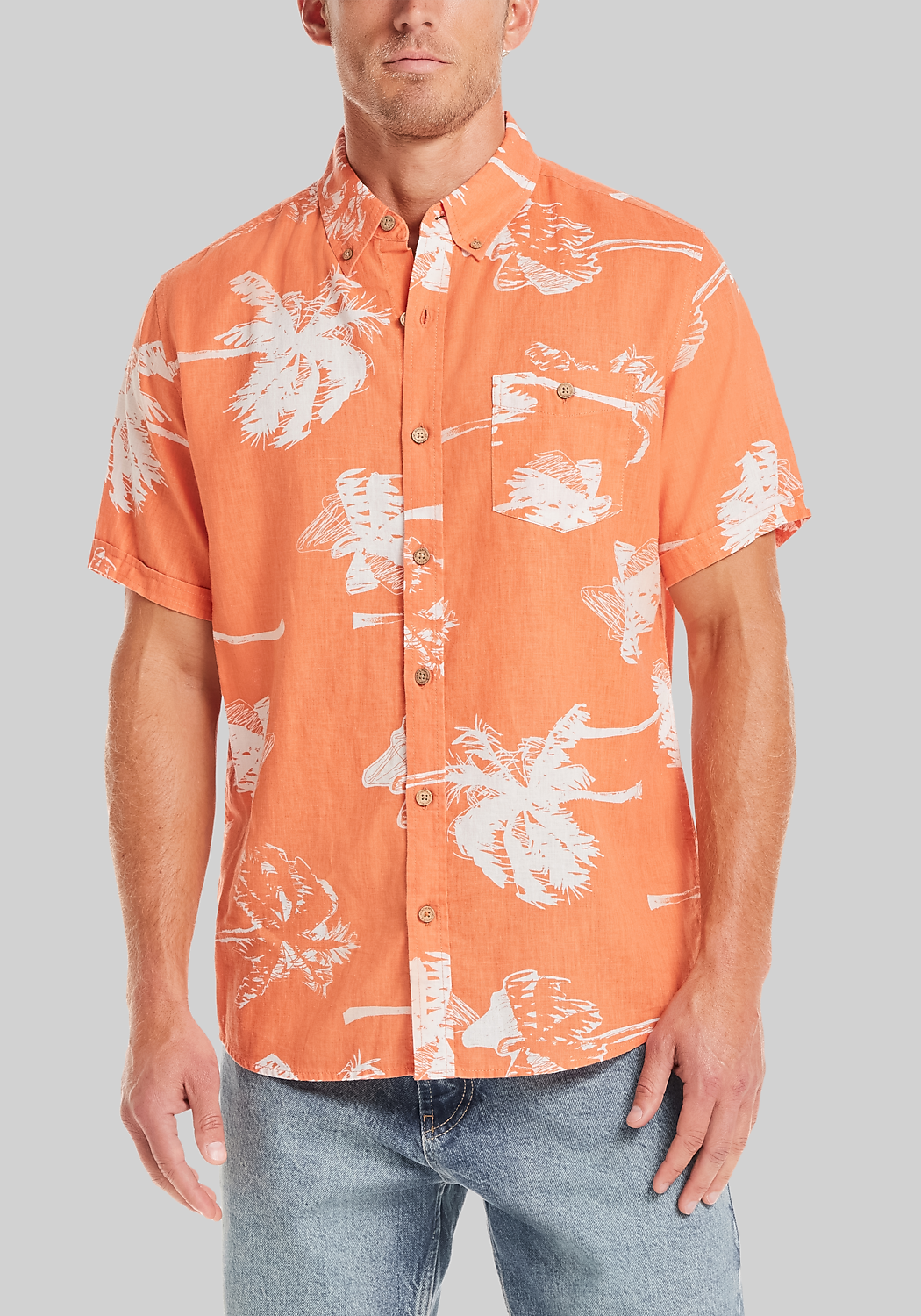 Weatherproof Vintage Tailored Fit Short Sleeve Cotton Print Shirt