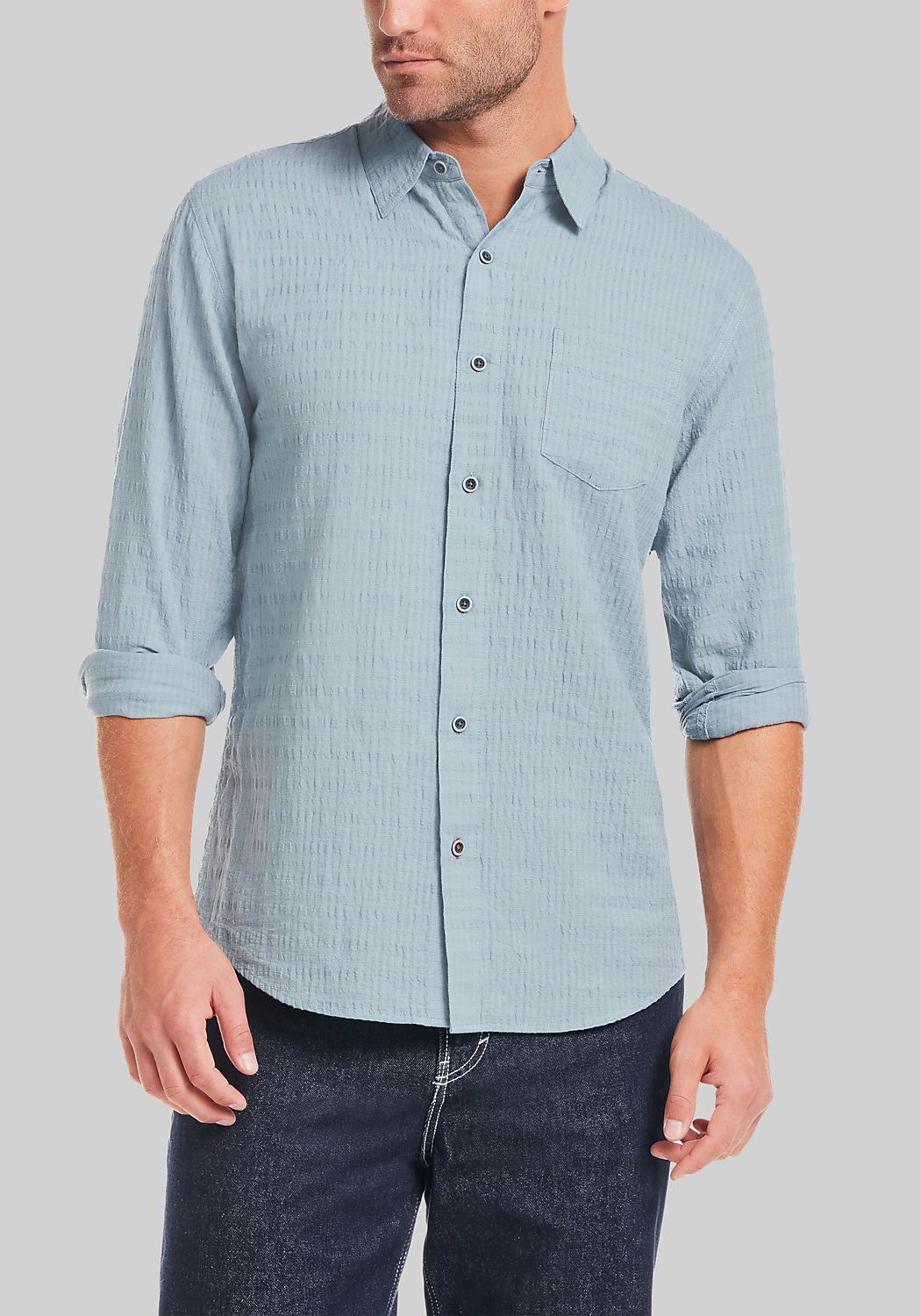 Weatherproof Vintage Tailored Fit Horizontal Crinkle Dobby Sportshirt