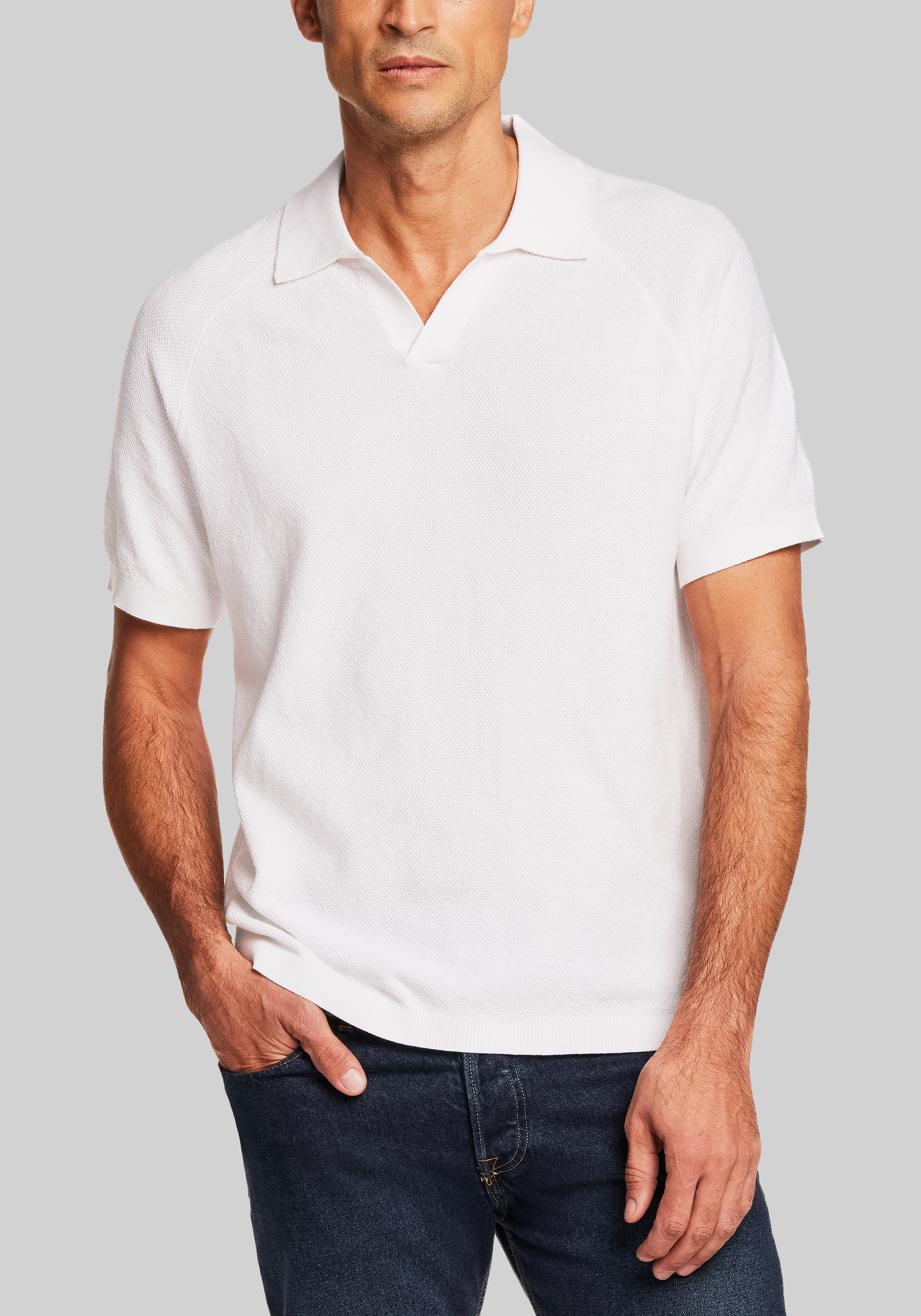 Men's Sweaters, Weatherproof Vintage Tailored Fit Short Sleeve Polo Sweater - Jos A Bank