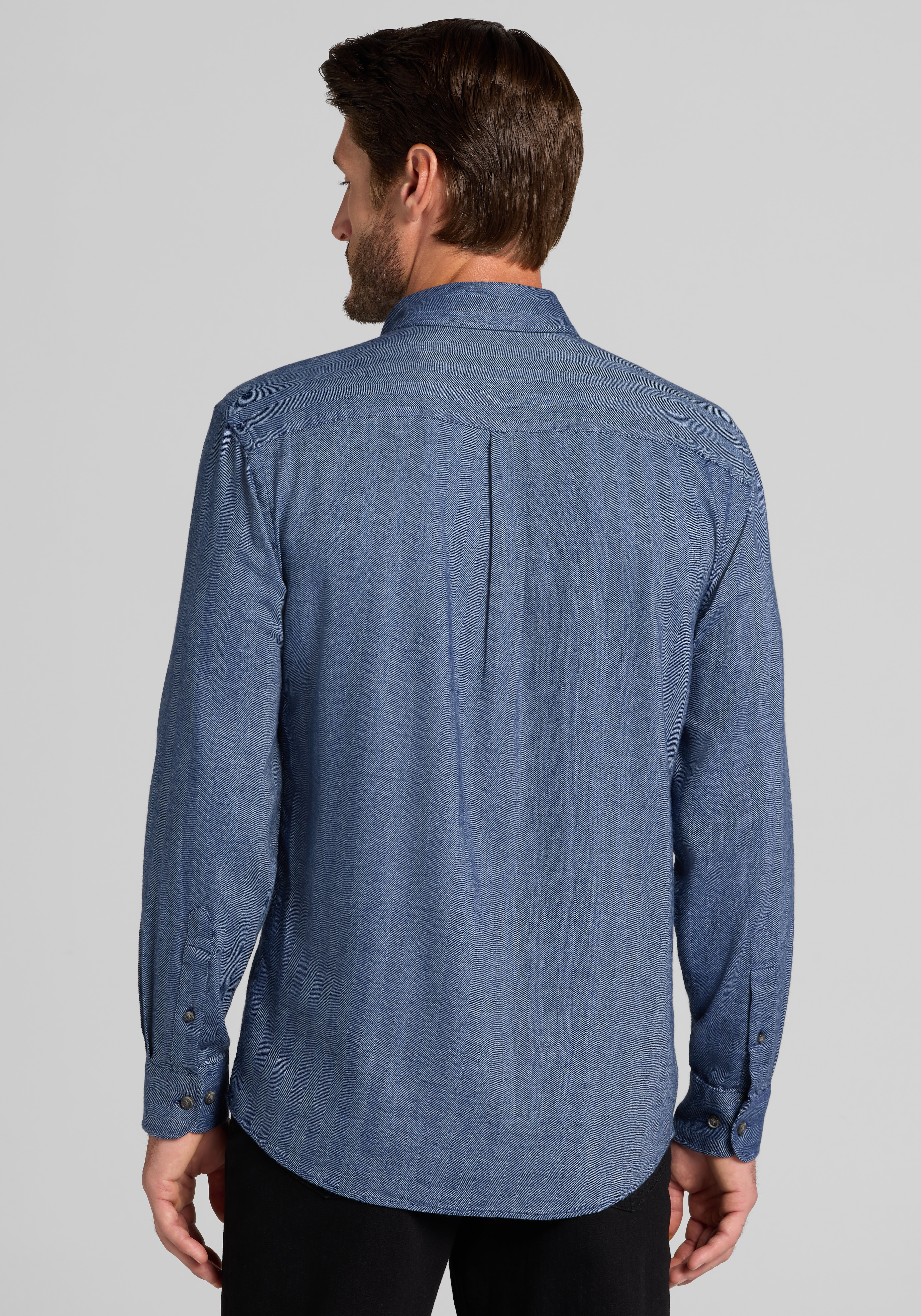 Jos. A. Bank Tailored Fit Herringbone Peached Button Up Shirt